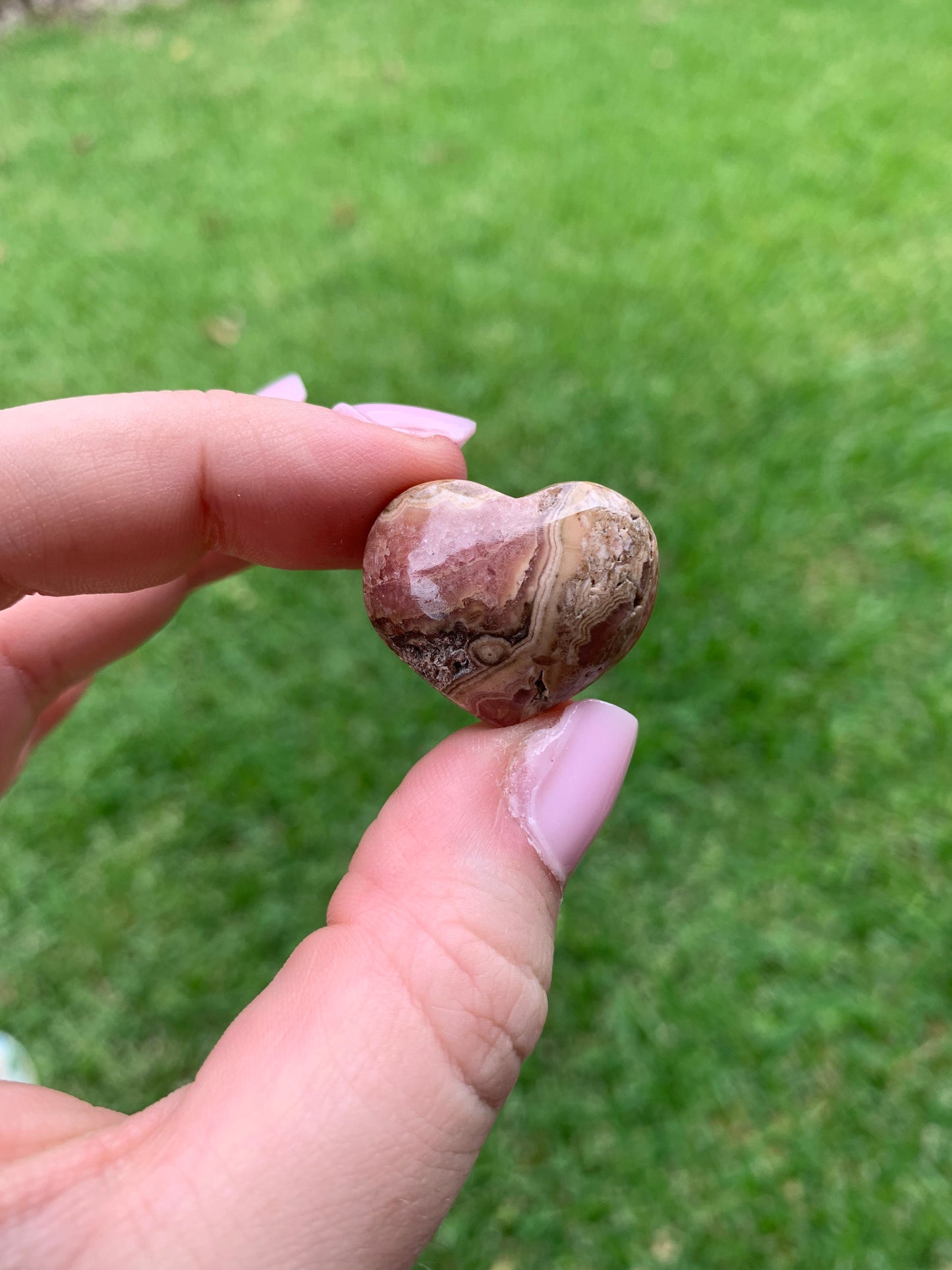 Rhodochrosite Heart