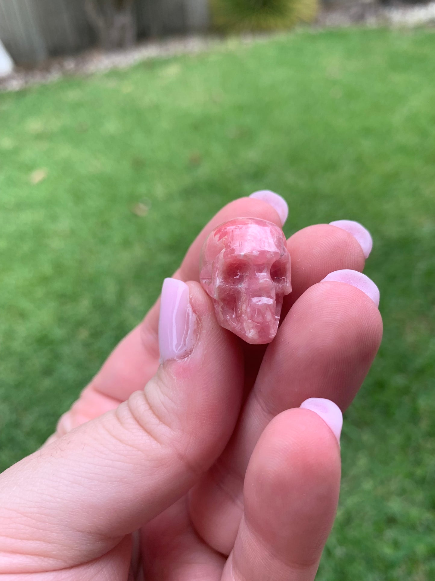 Rhodochrosite Skull