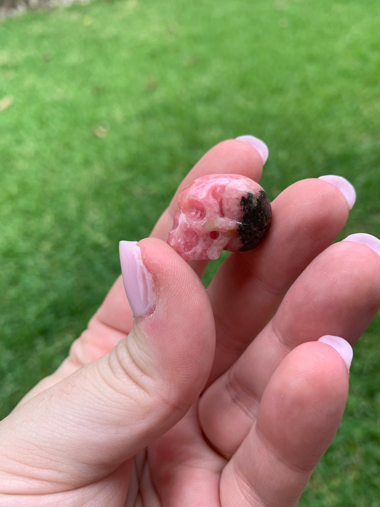 Rhodochrosite Skull