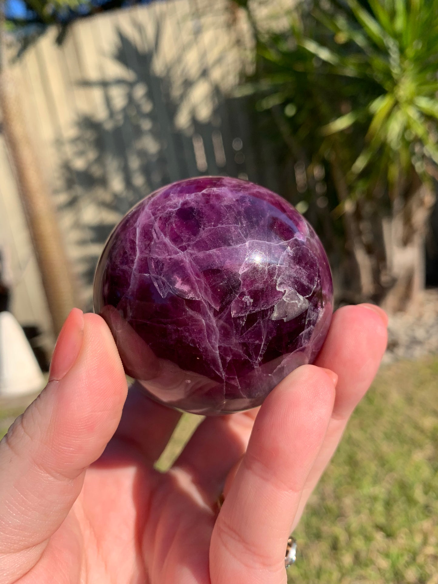 Watermelon Fluorite Sphere