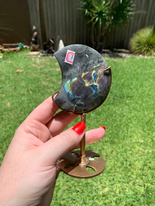 Labradorite Moon with Stand