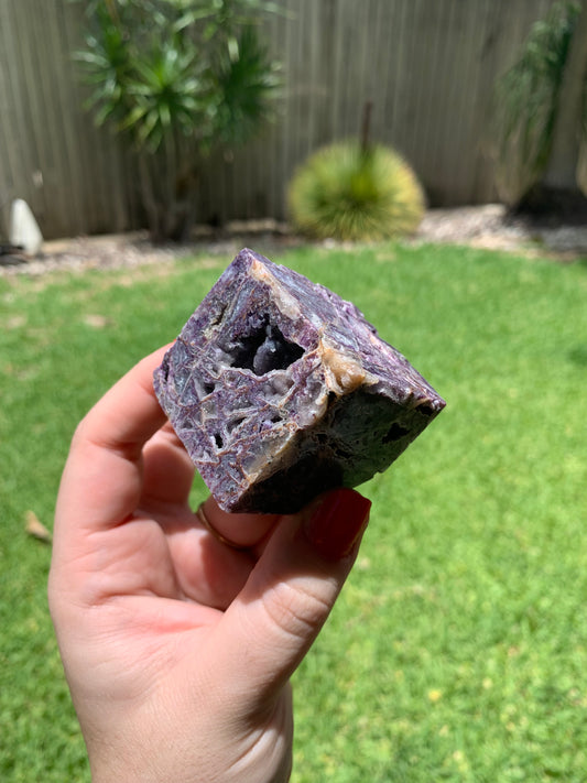 Purple Chalcedony Cube