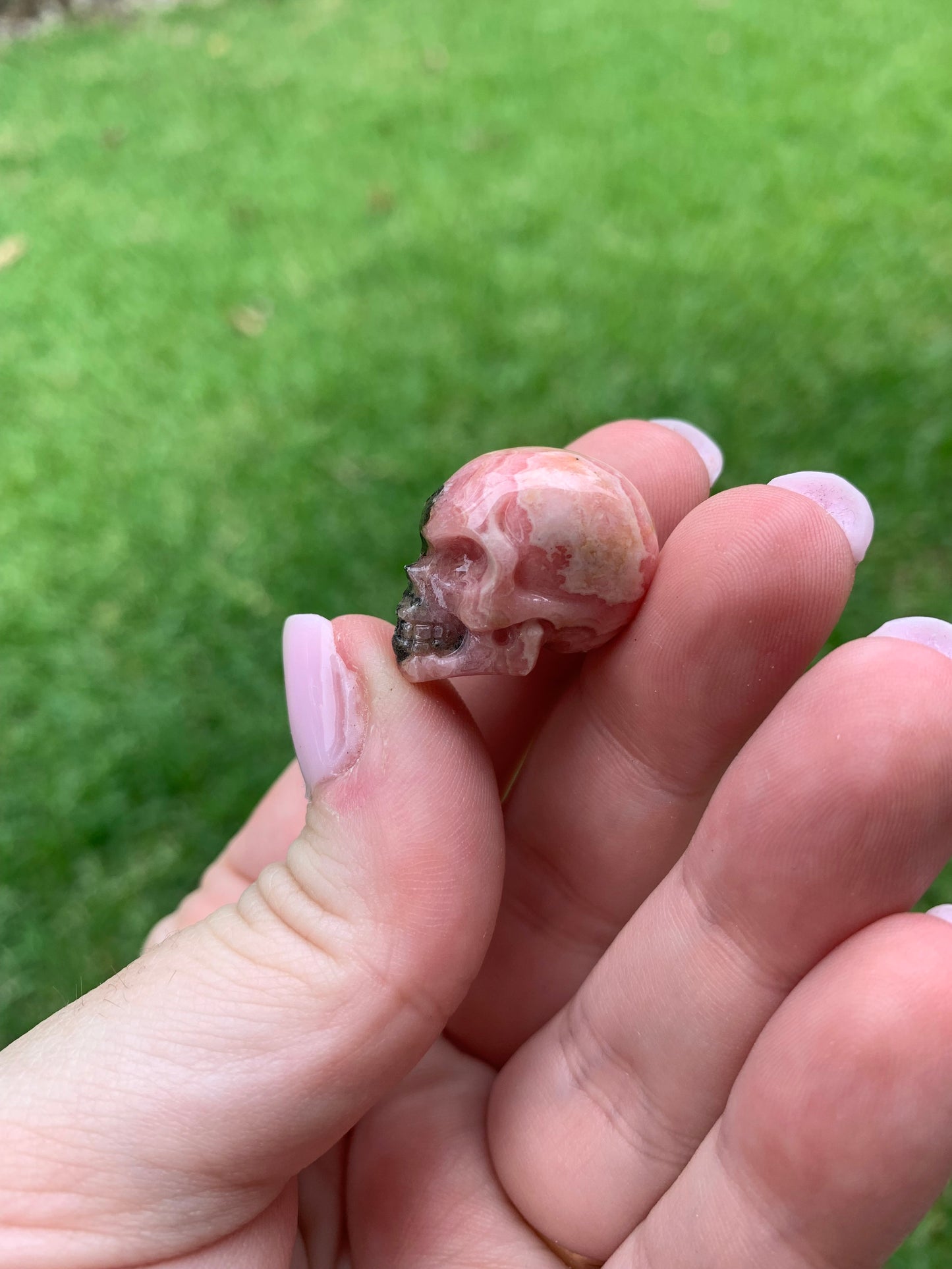 Rhodochrosite Skull