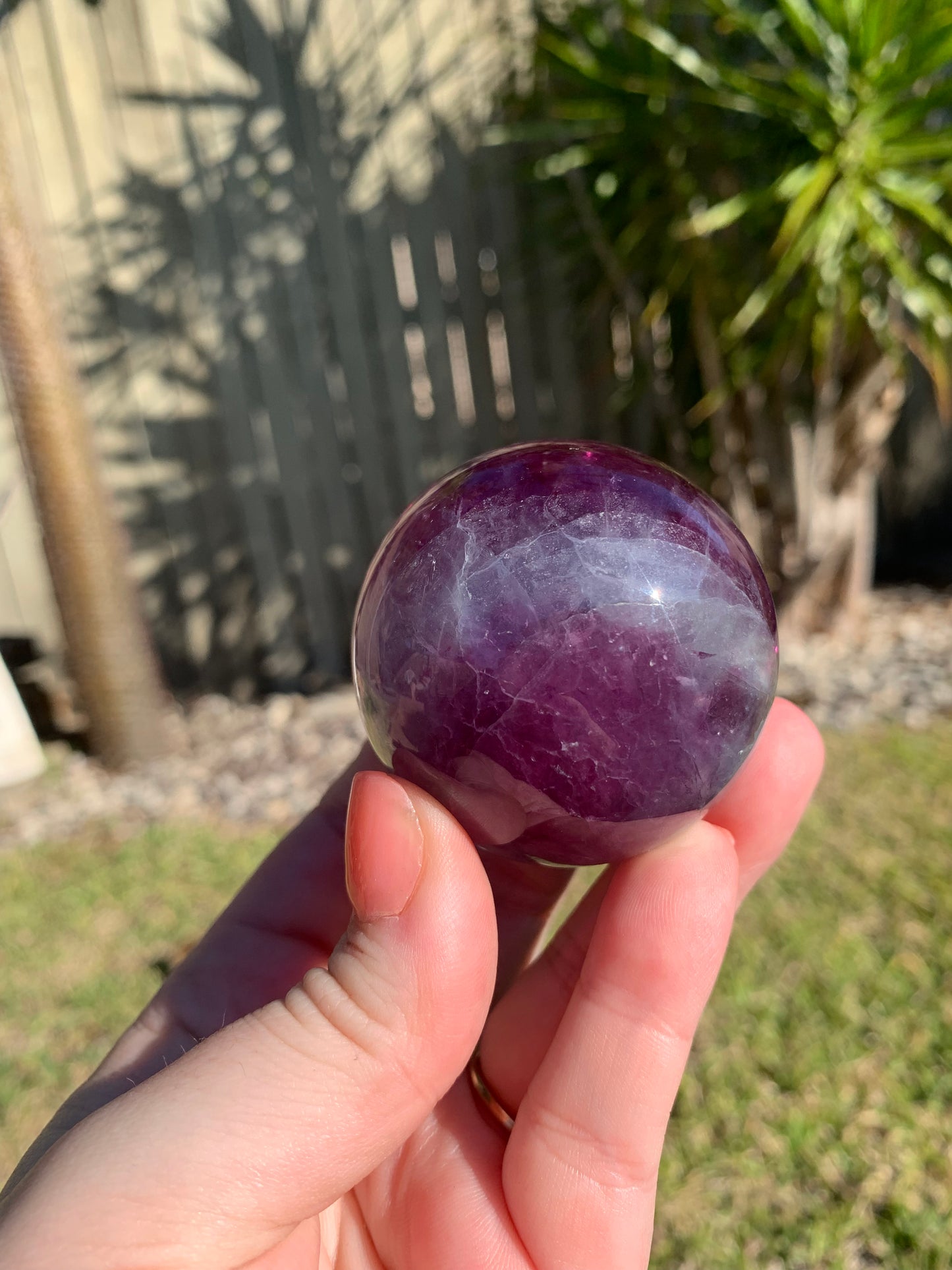 Watermelon Fluorite Sphere