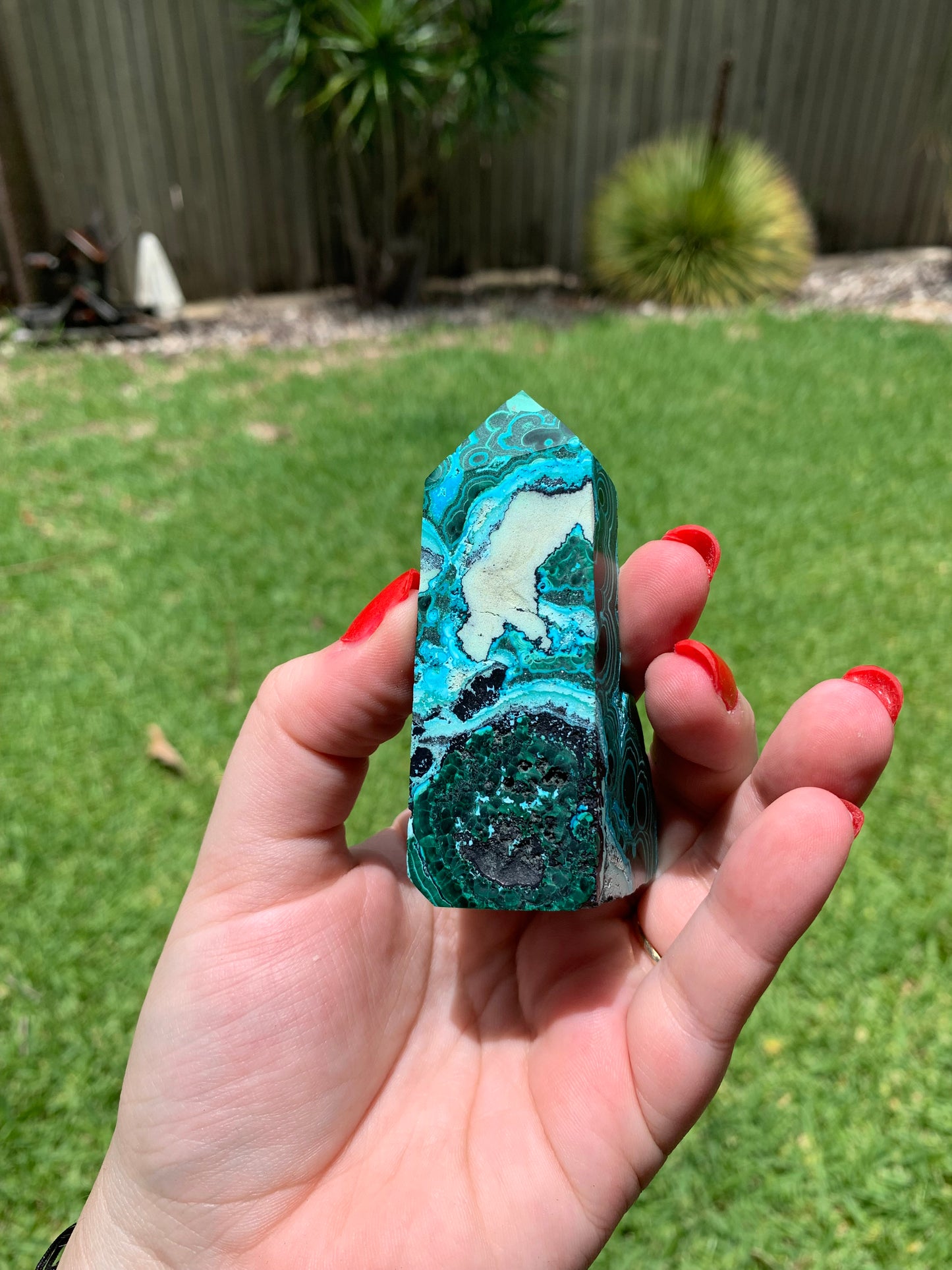 Chrysocolla and Malachite Tower