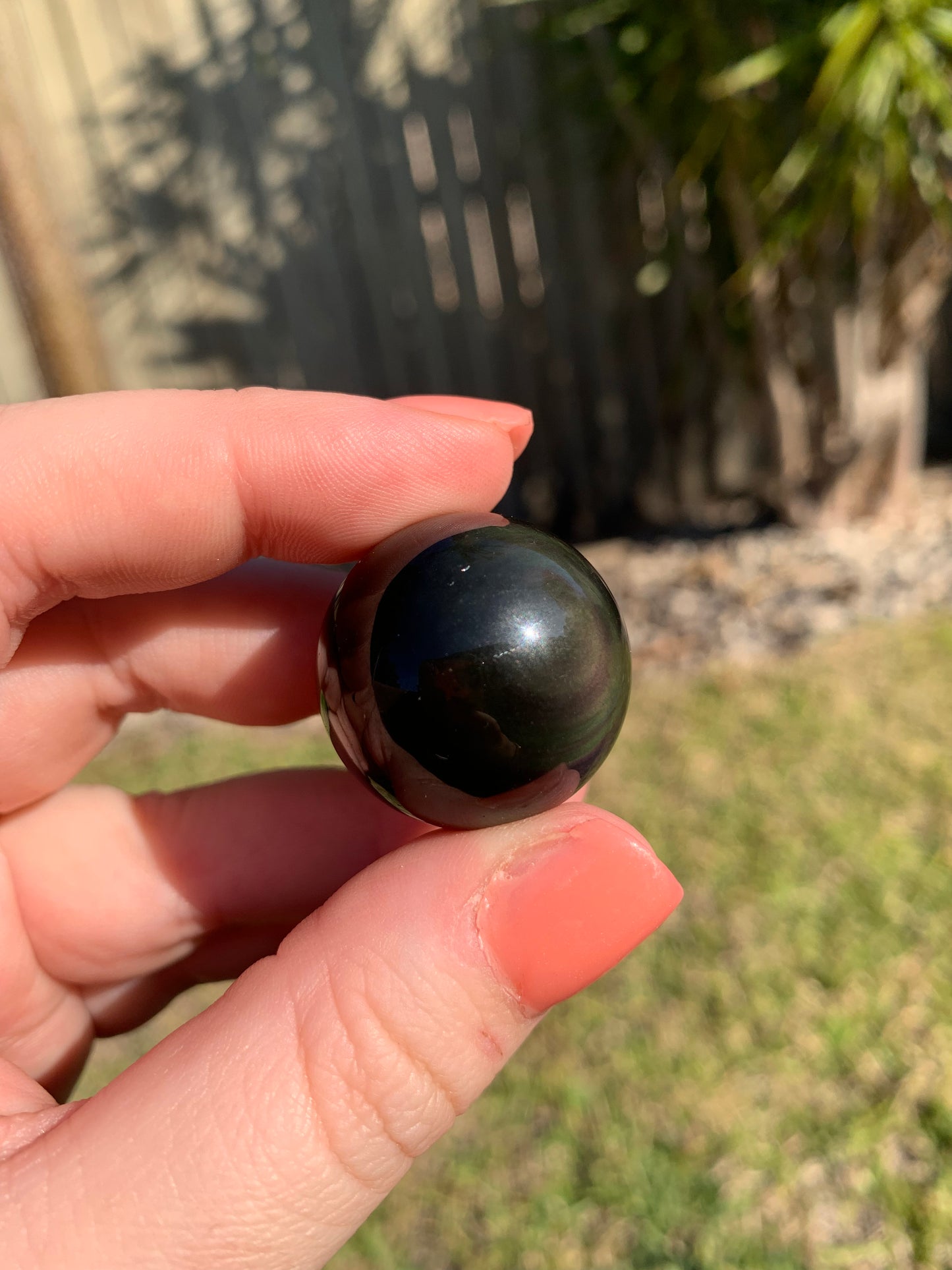 Rainbow Obsidian Sphere