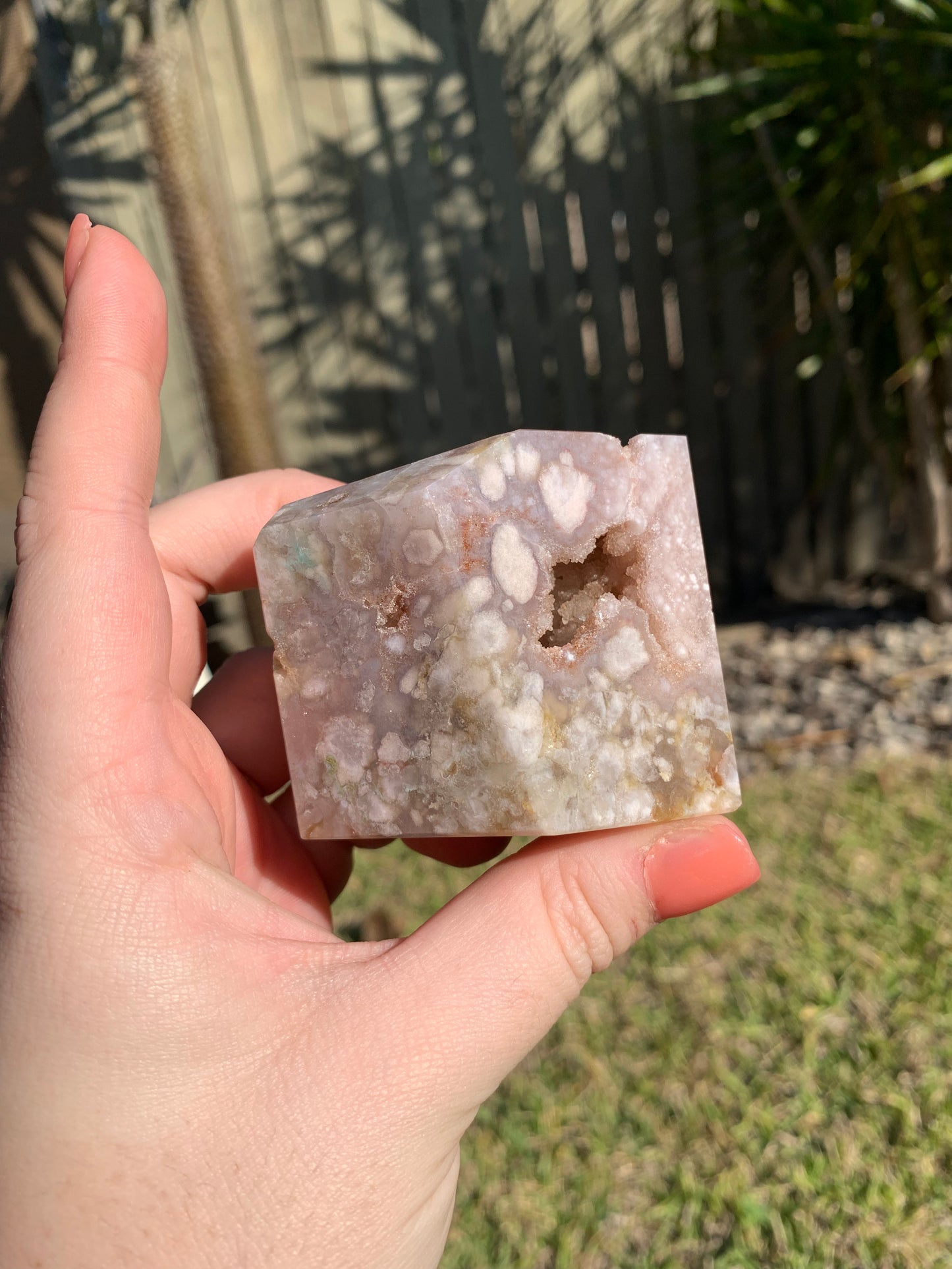 Pink Amethyst Flower Agate Freeform