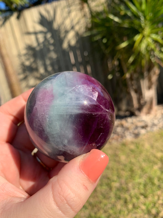 Watermelon Fluorite Sphere