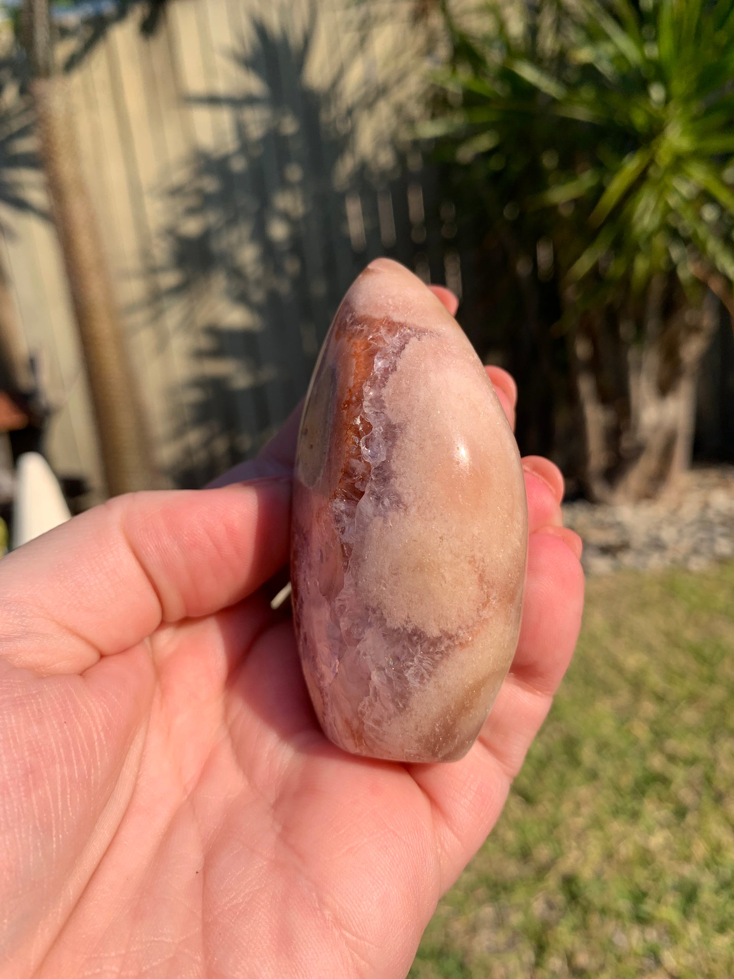 Pink Amethyst and Flower Agate Freeform