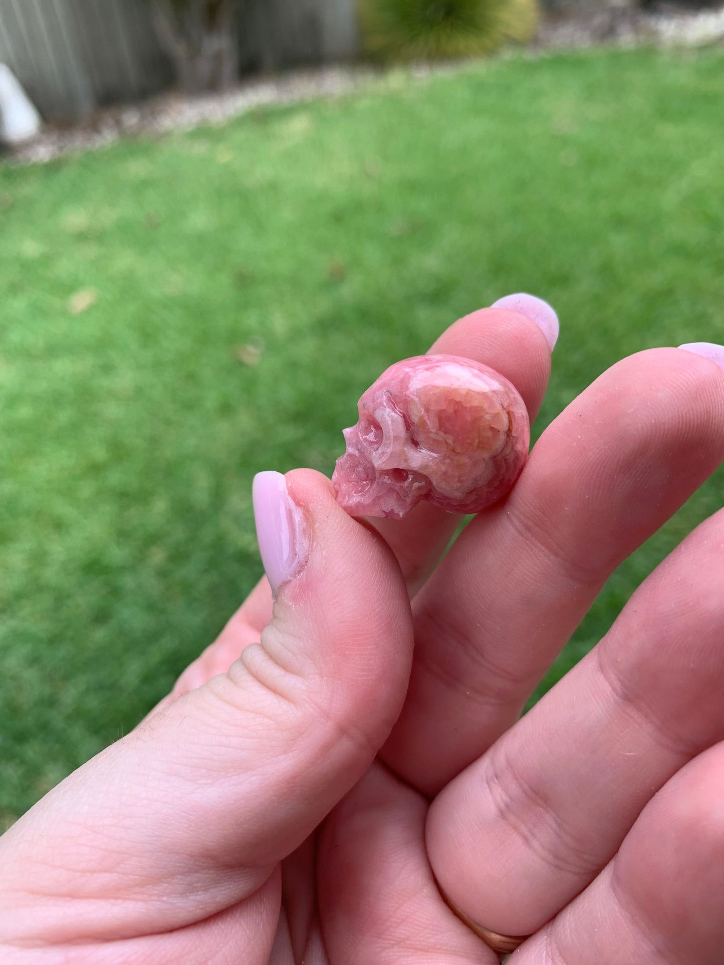 Rhodochrosite Skull