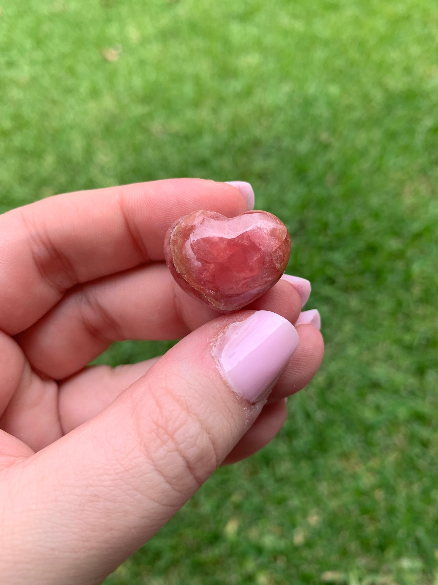 Rhodochrosite Heart