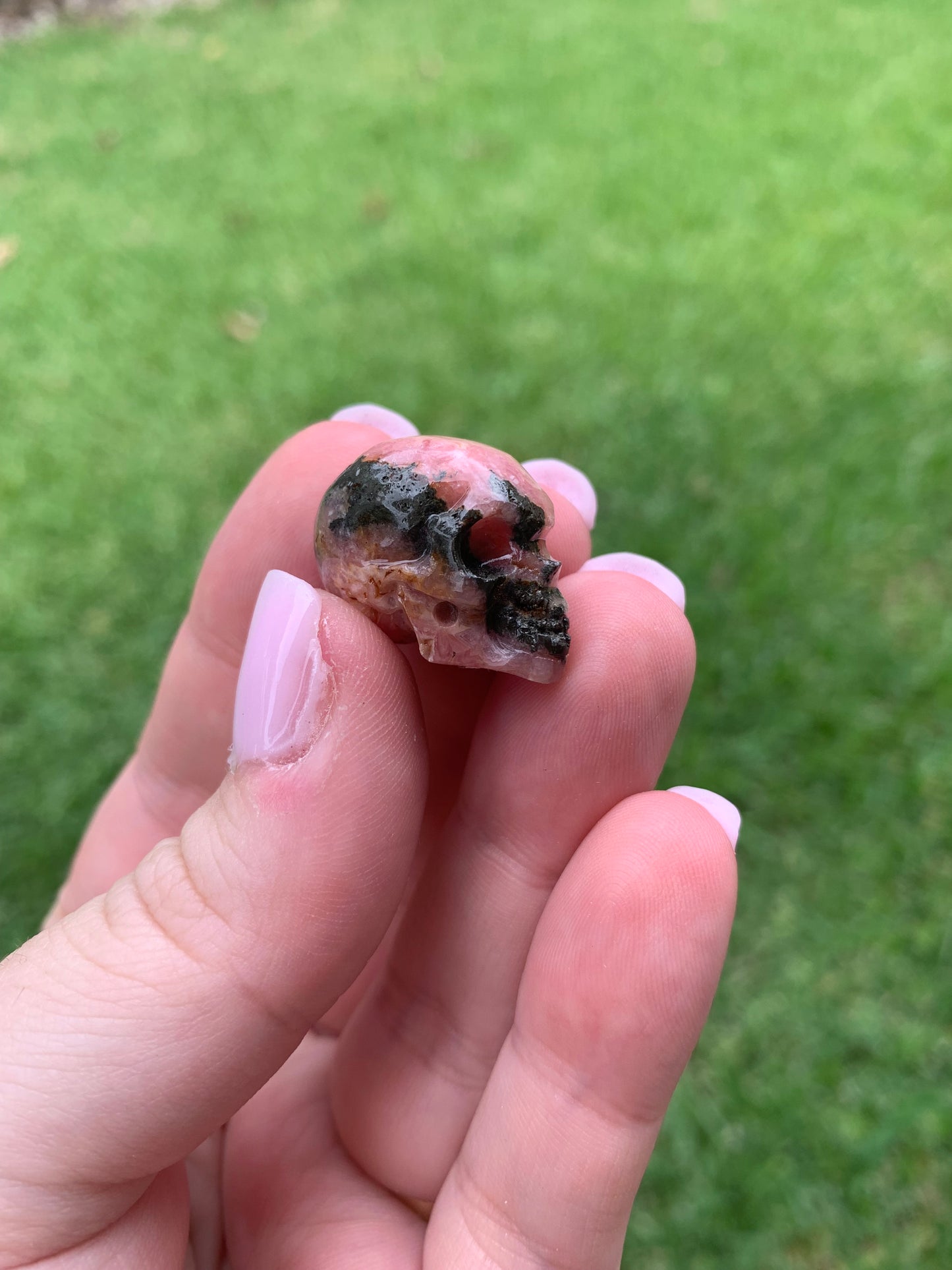 Rhodochrosite Skull