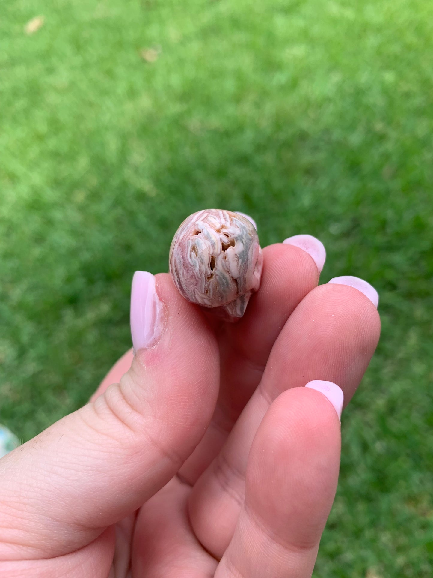 Rhodochrosite Skull