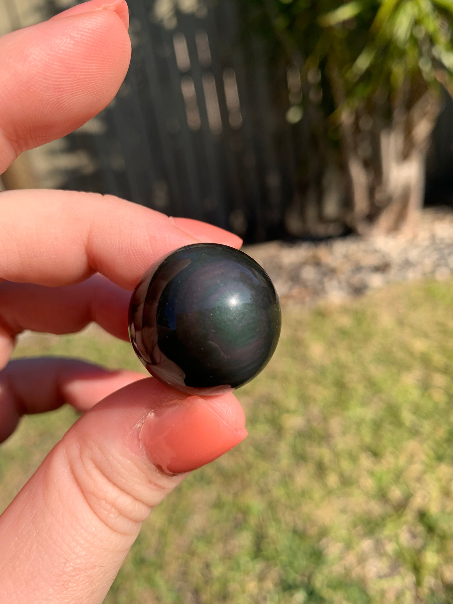 Rainbow Obsidian Sphere