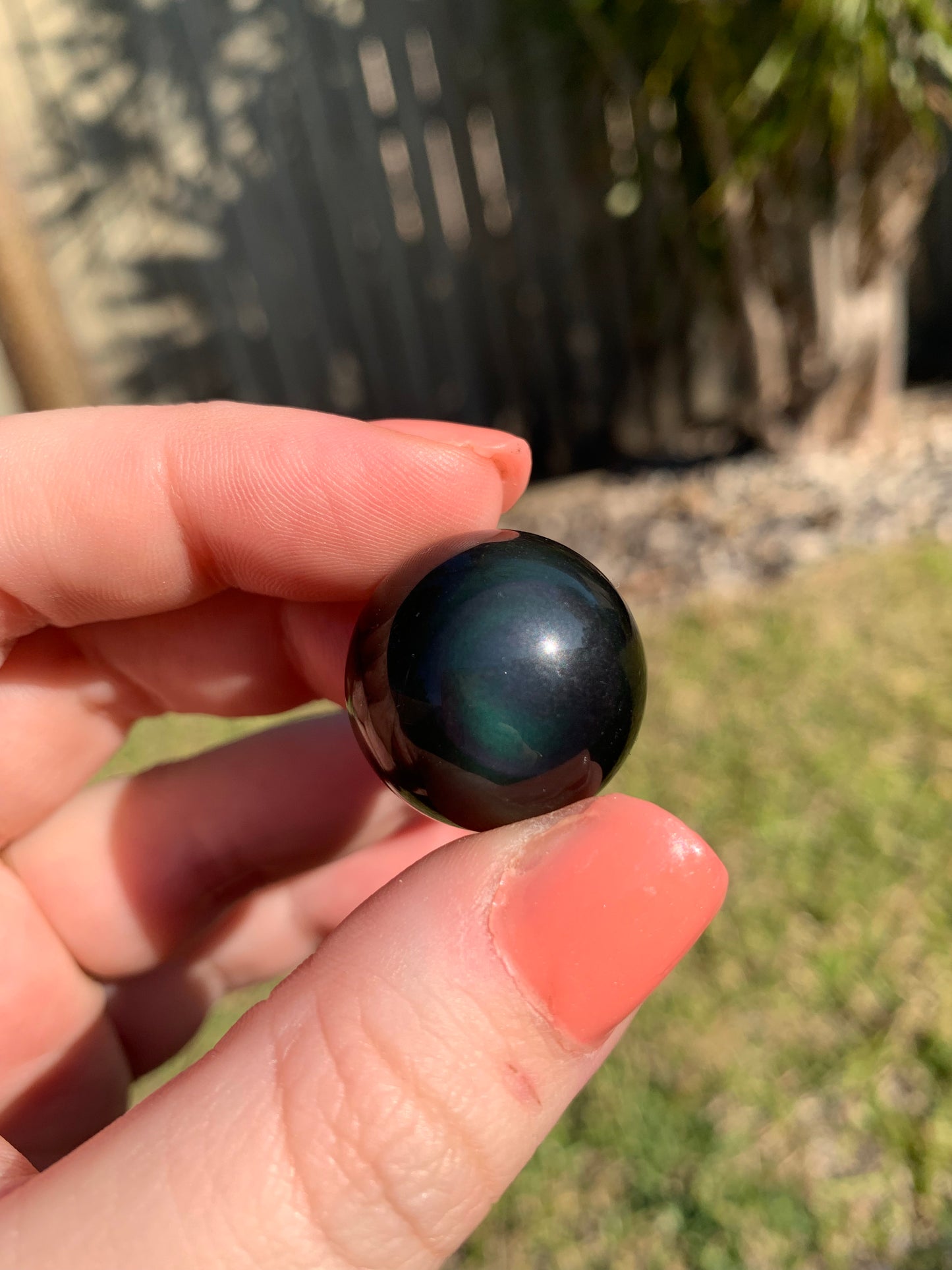 Rainbow Obsidian Sphere