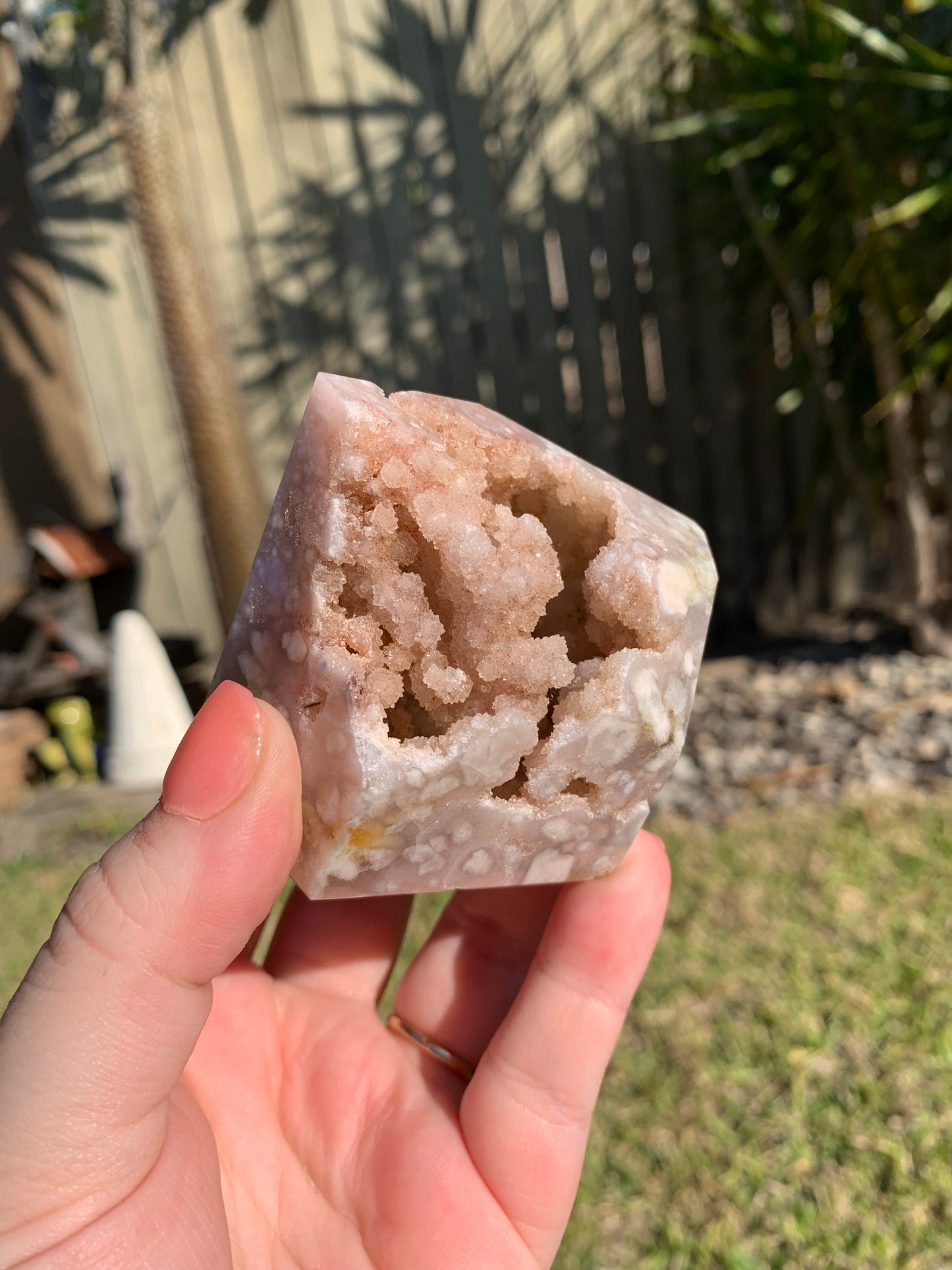 Pink Amethyst Flower Agate Freeform