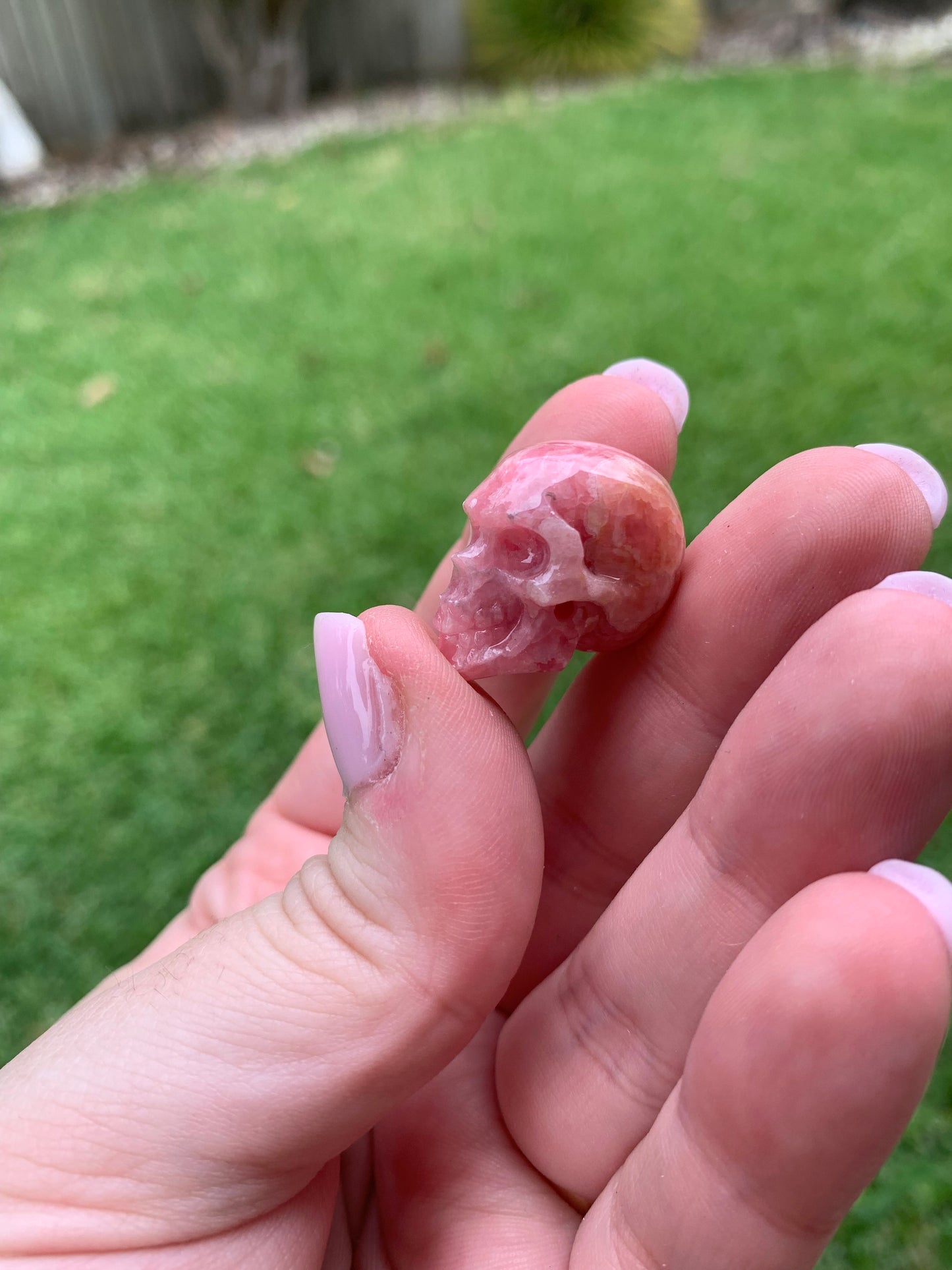 Rhodochrosite Skull