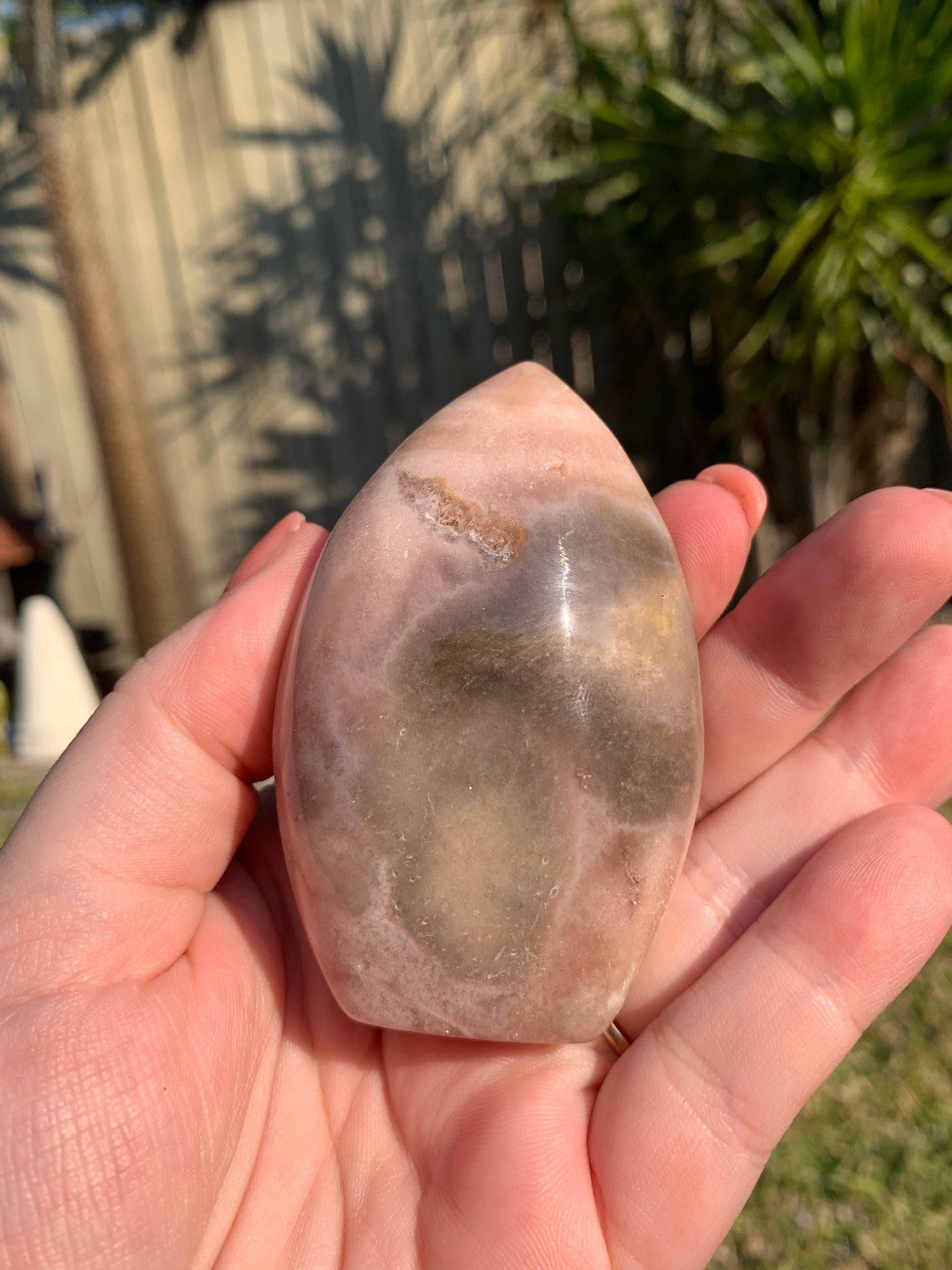 Pink Amethyst and Flower Agate Freeform