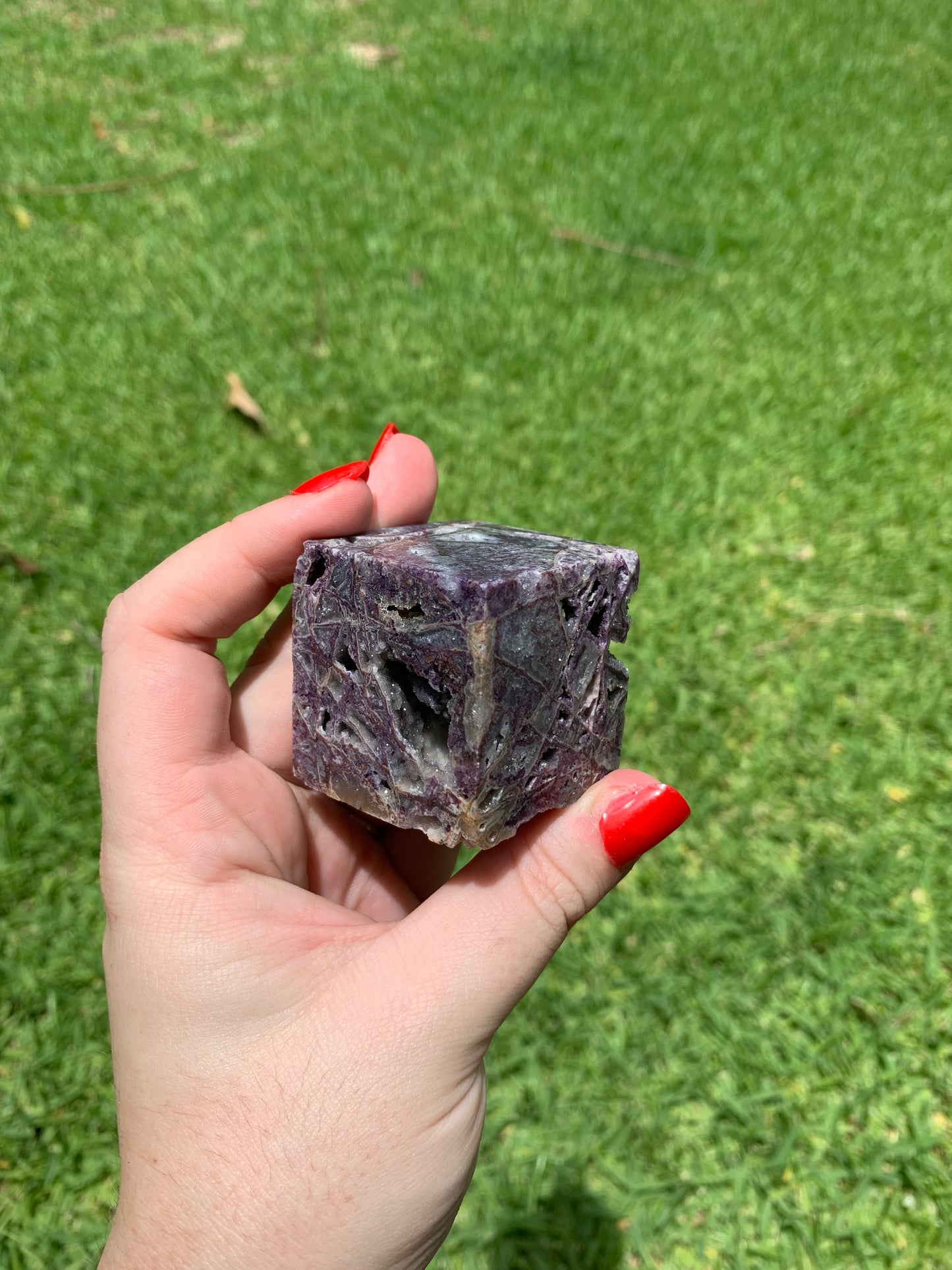 Purple Chalcedony Cube