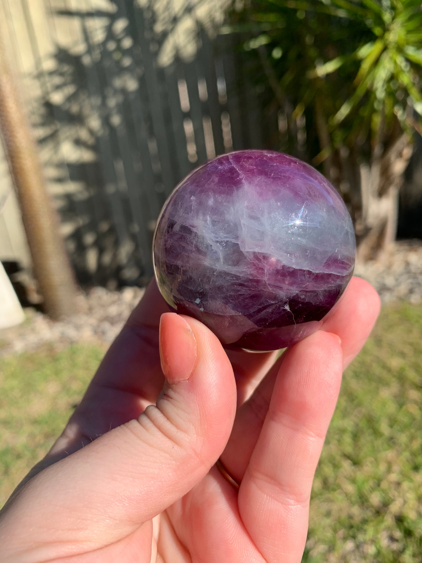 Watermelon Fluorite Sphere