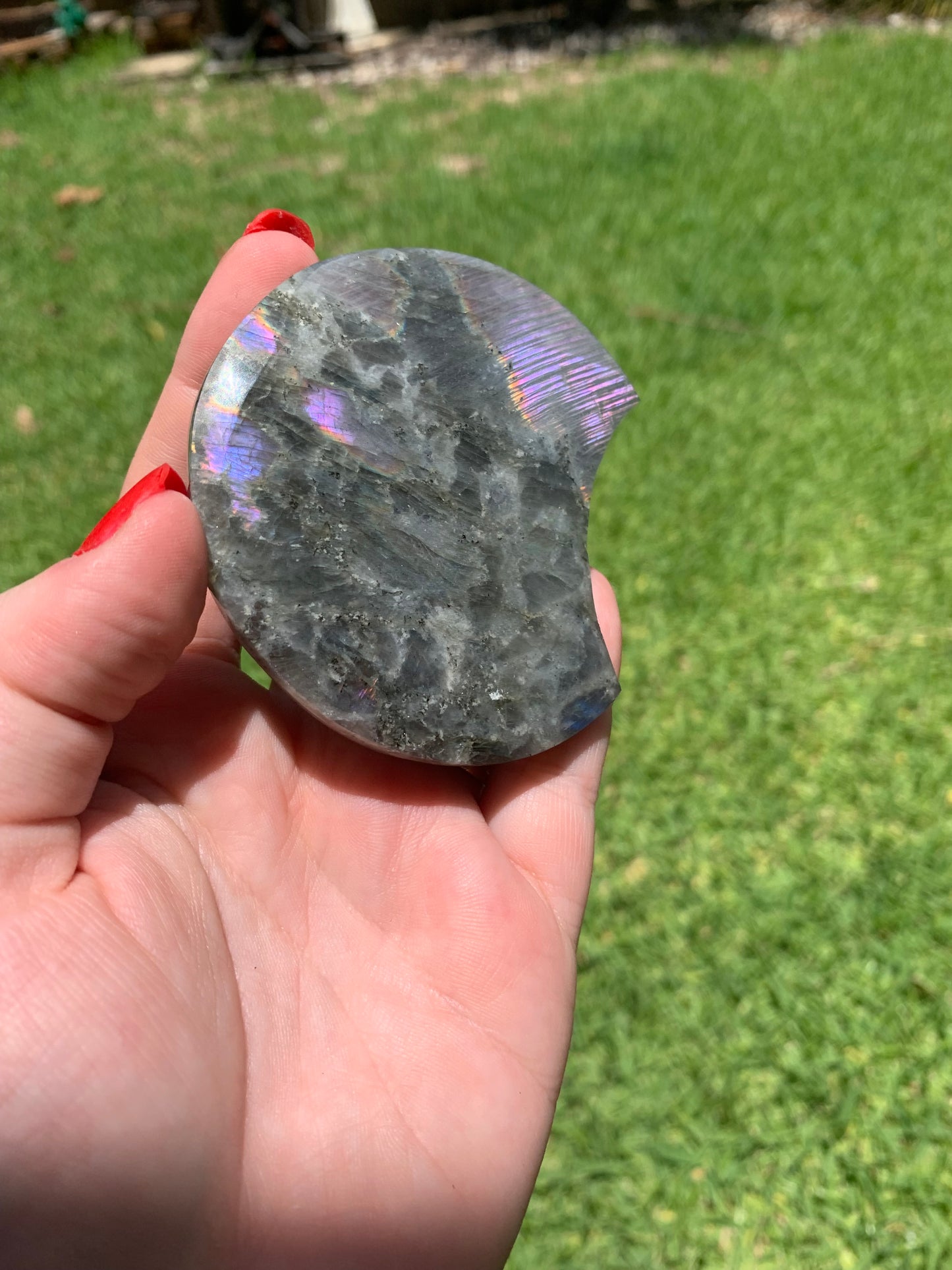 Labradorite Moon with Stand