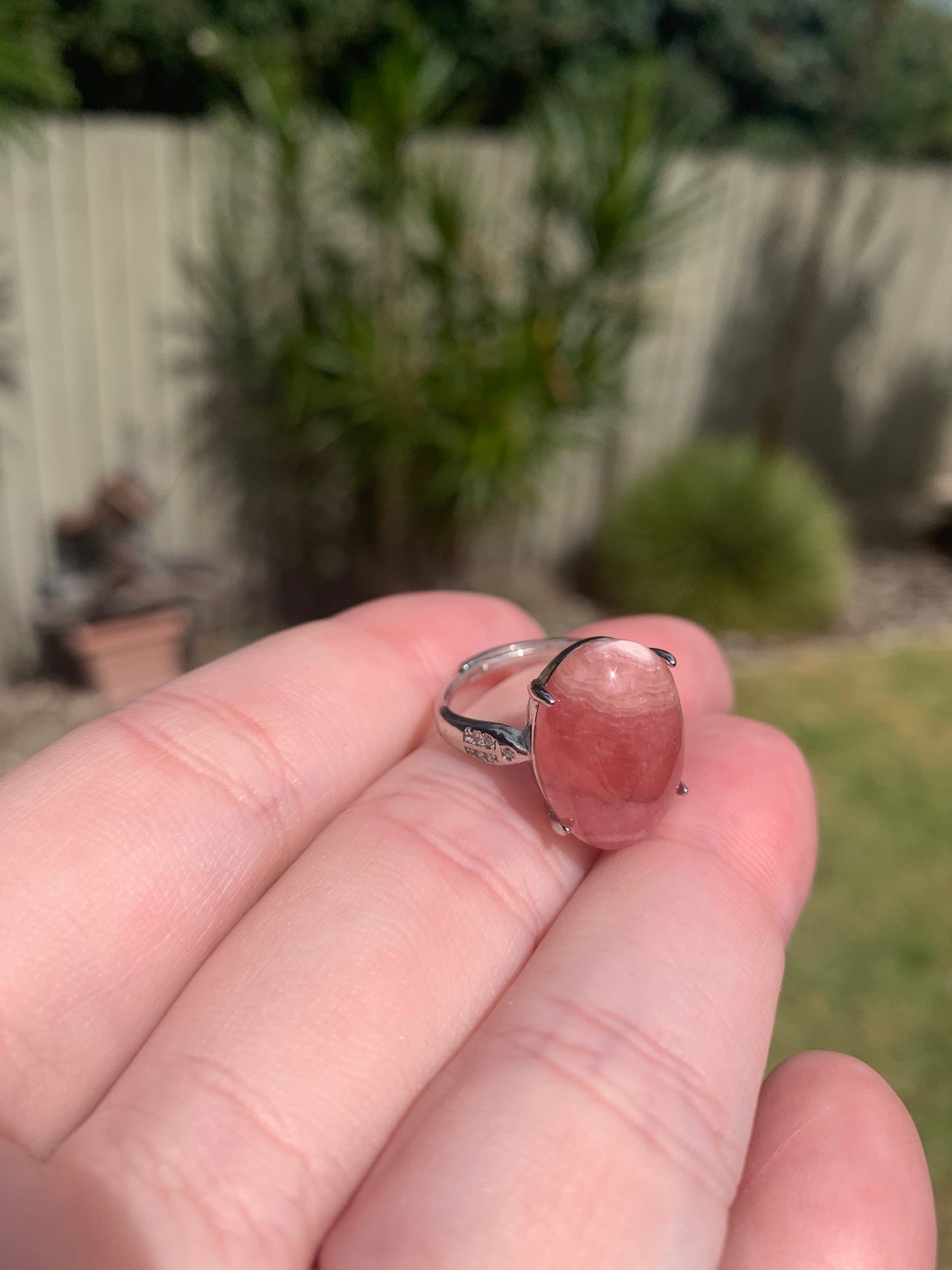 Rhodochrosite Adjustable Ring