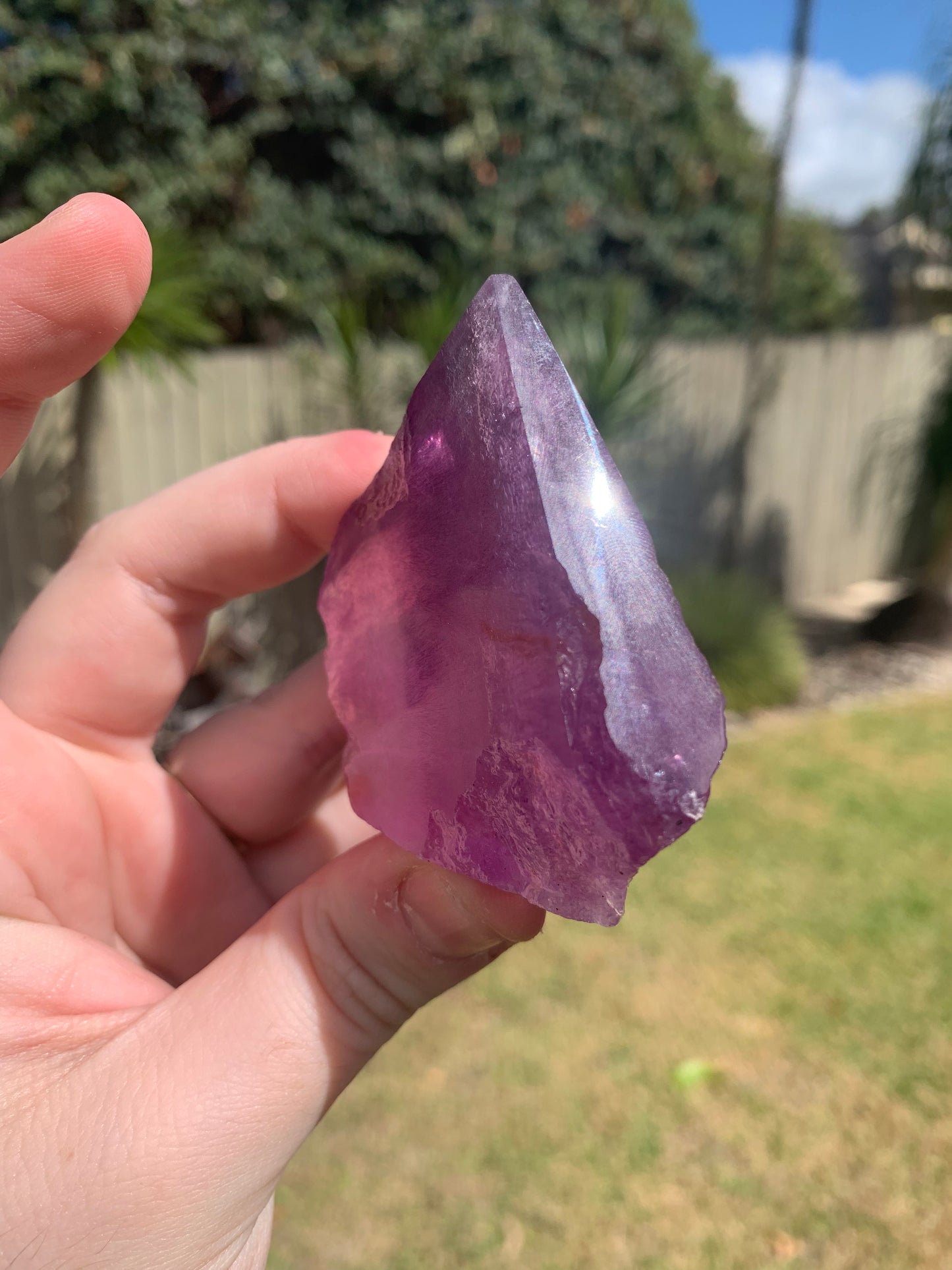 Half Polished Fluorite Point