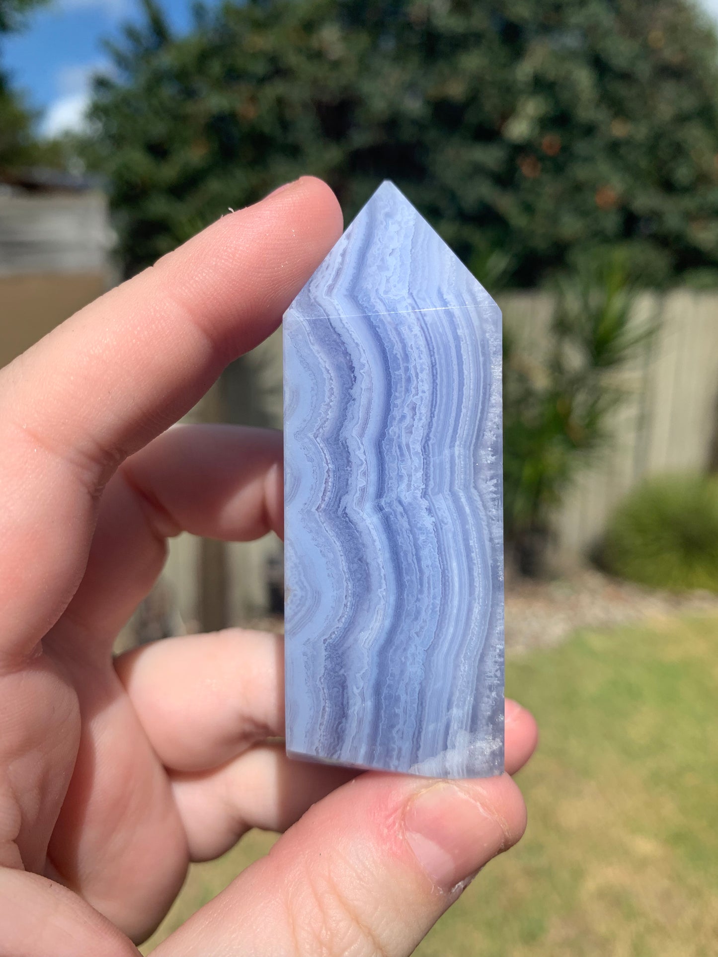 Blue Lace Agate Tower