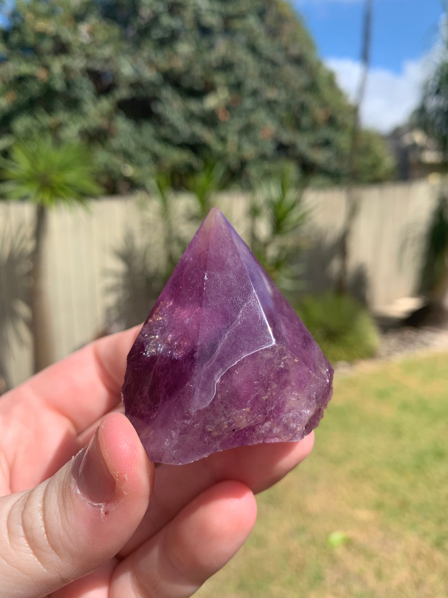 Half Polished Fluorite Point