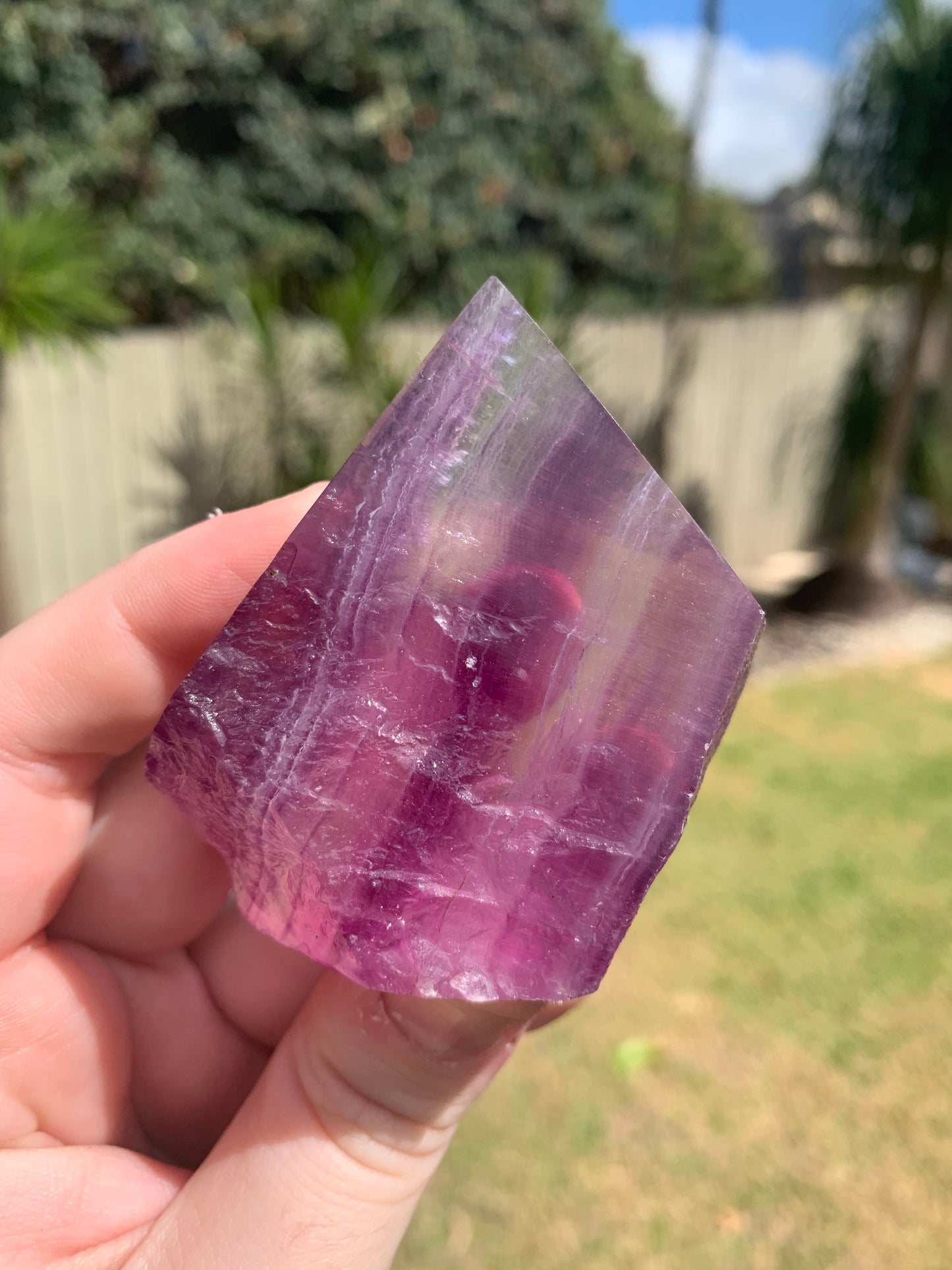 Half Polished Fluorite Point