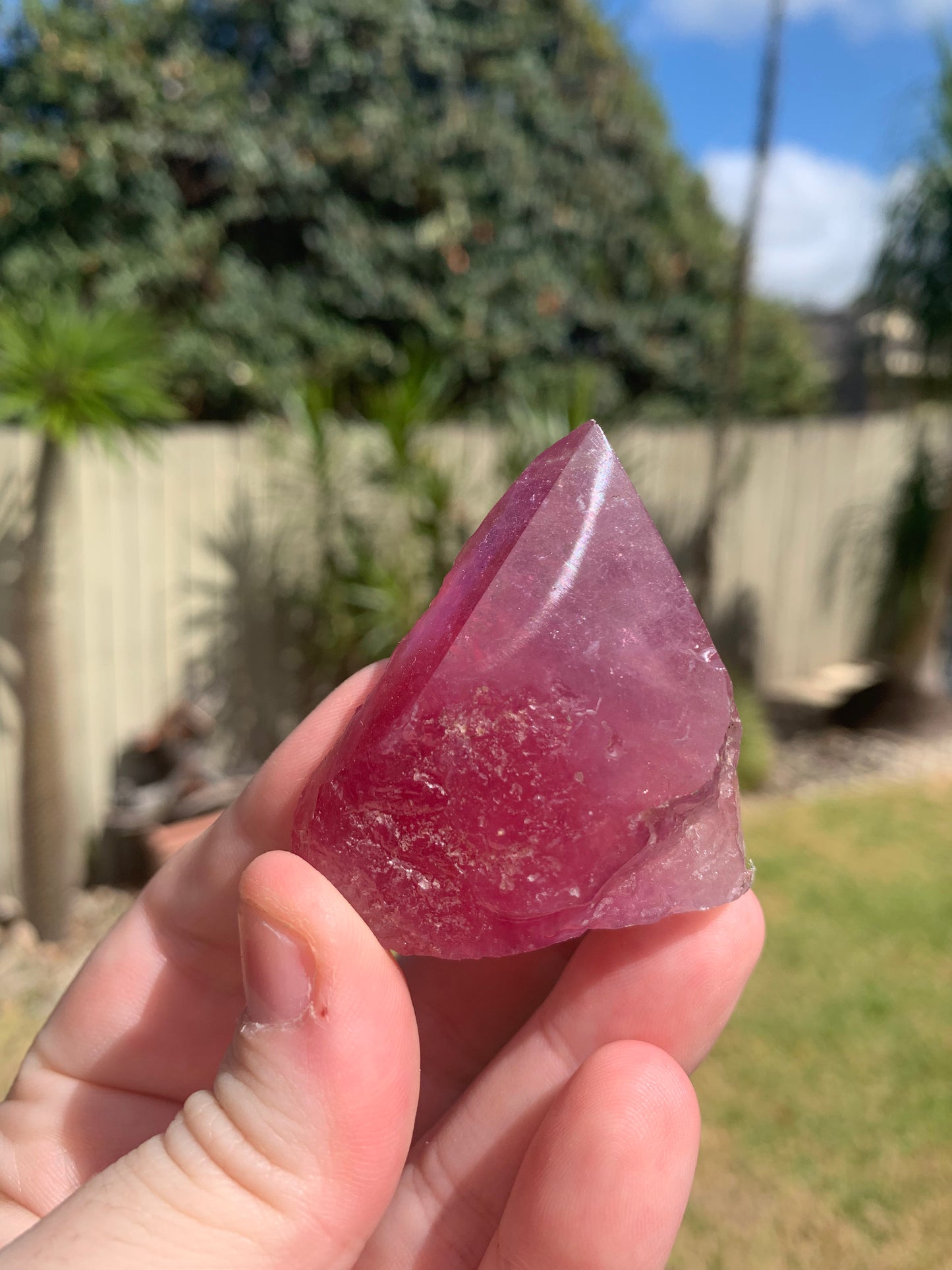 Half Polished Fluorite Point