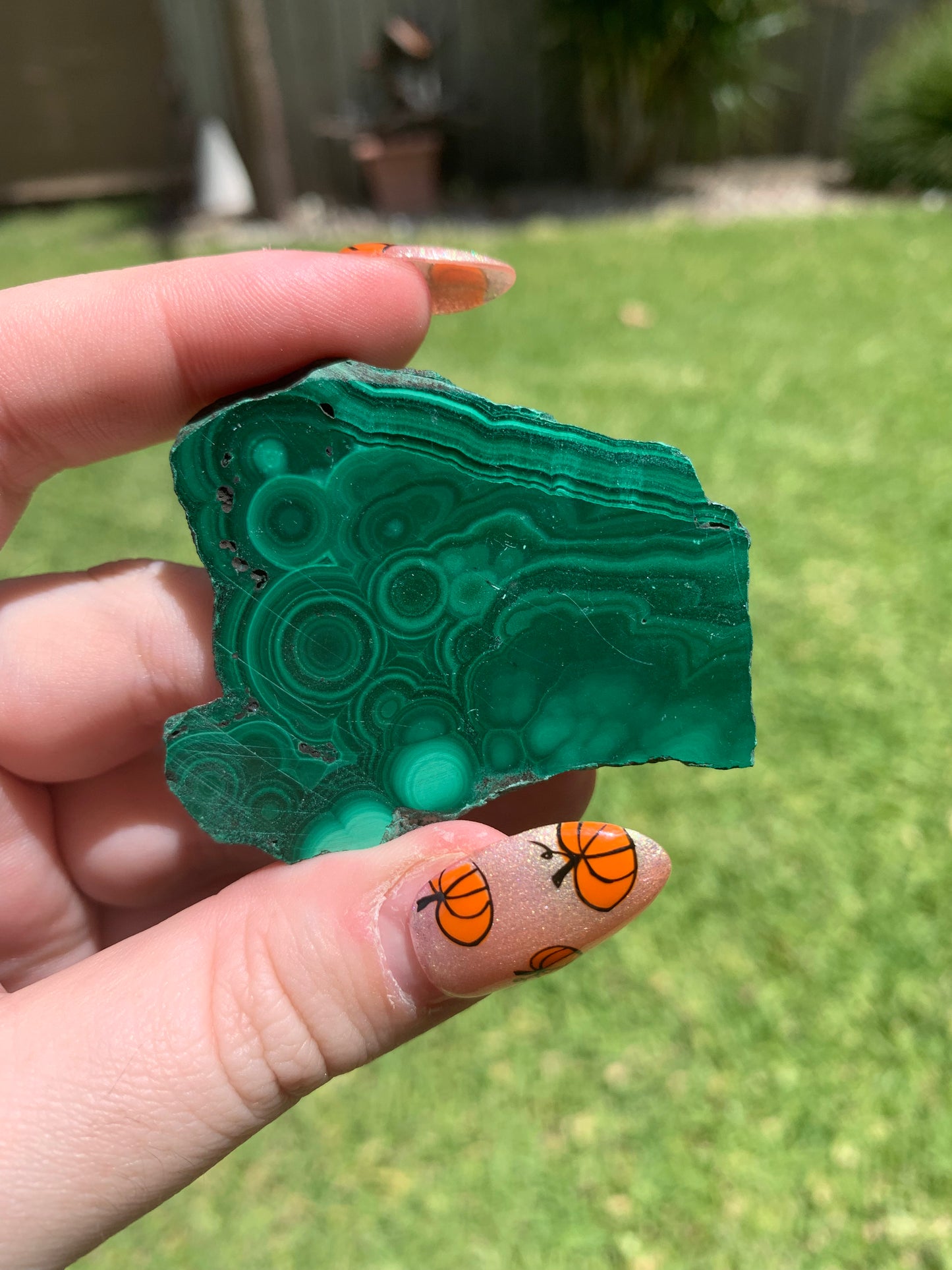 Malachite slab