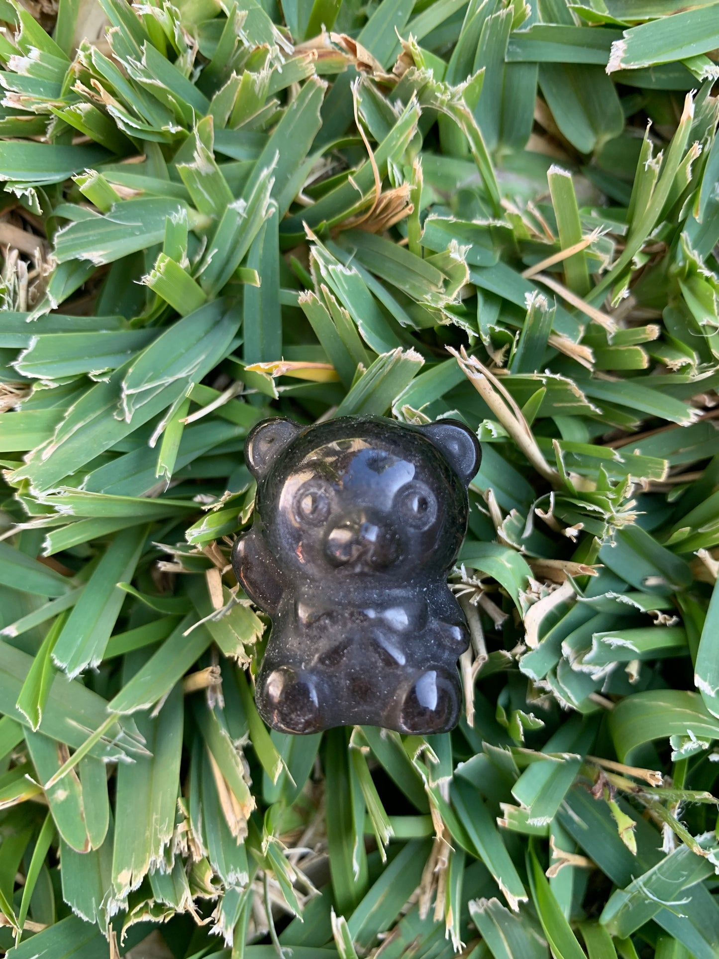 Silver Sheen Obsidian Bear