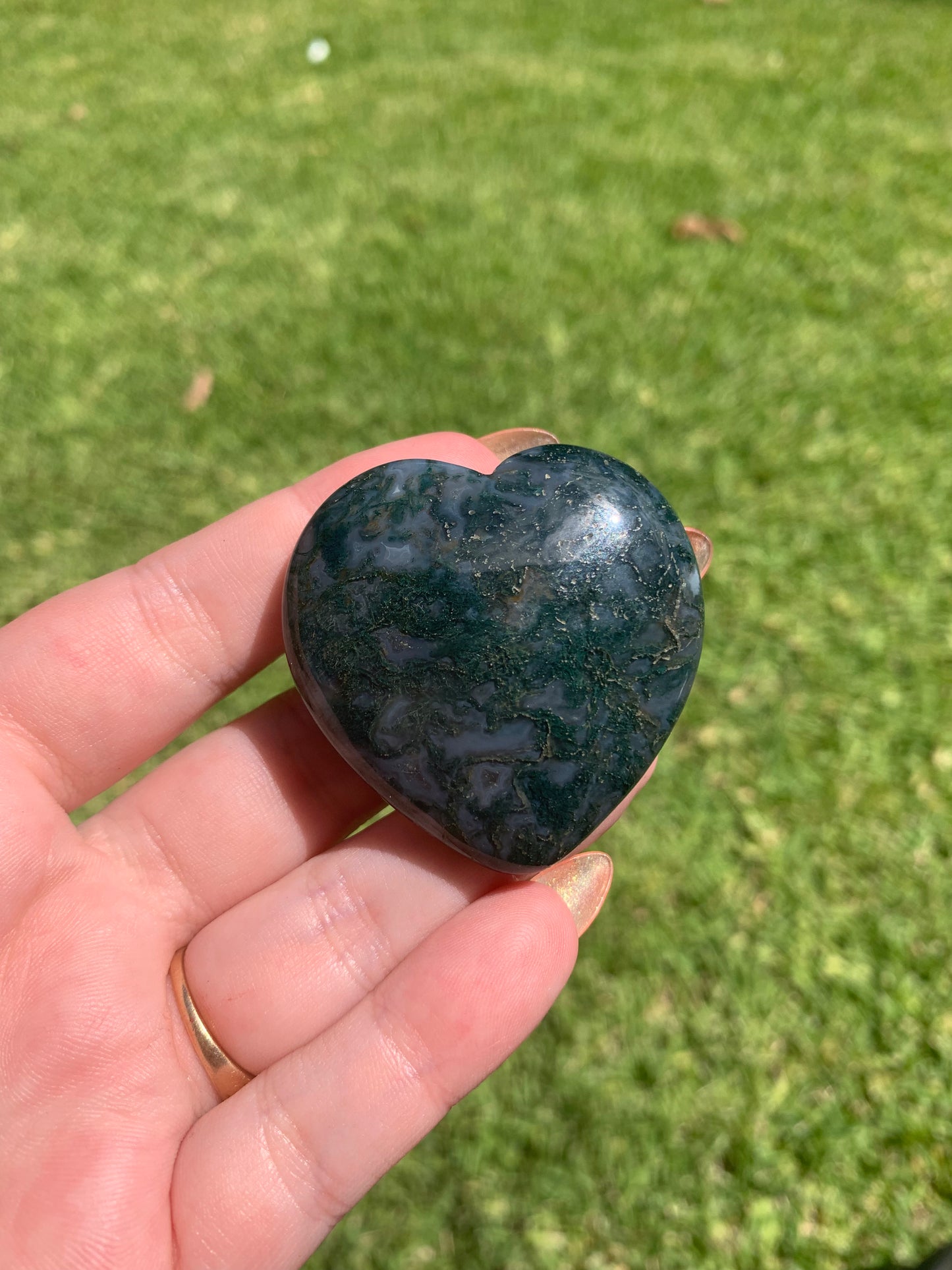 Moss Agate Heart