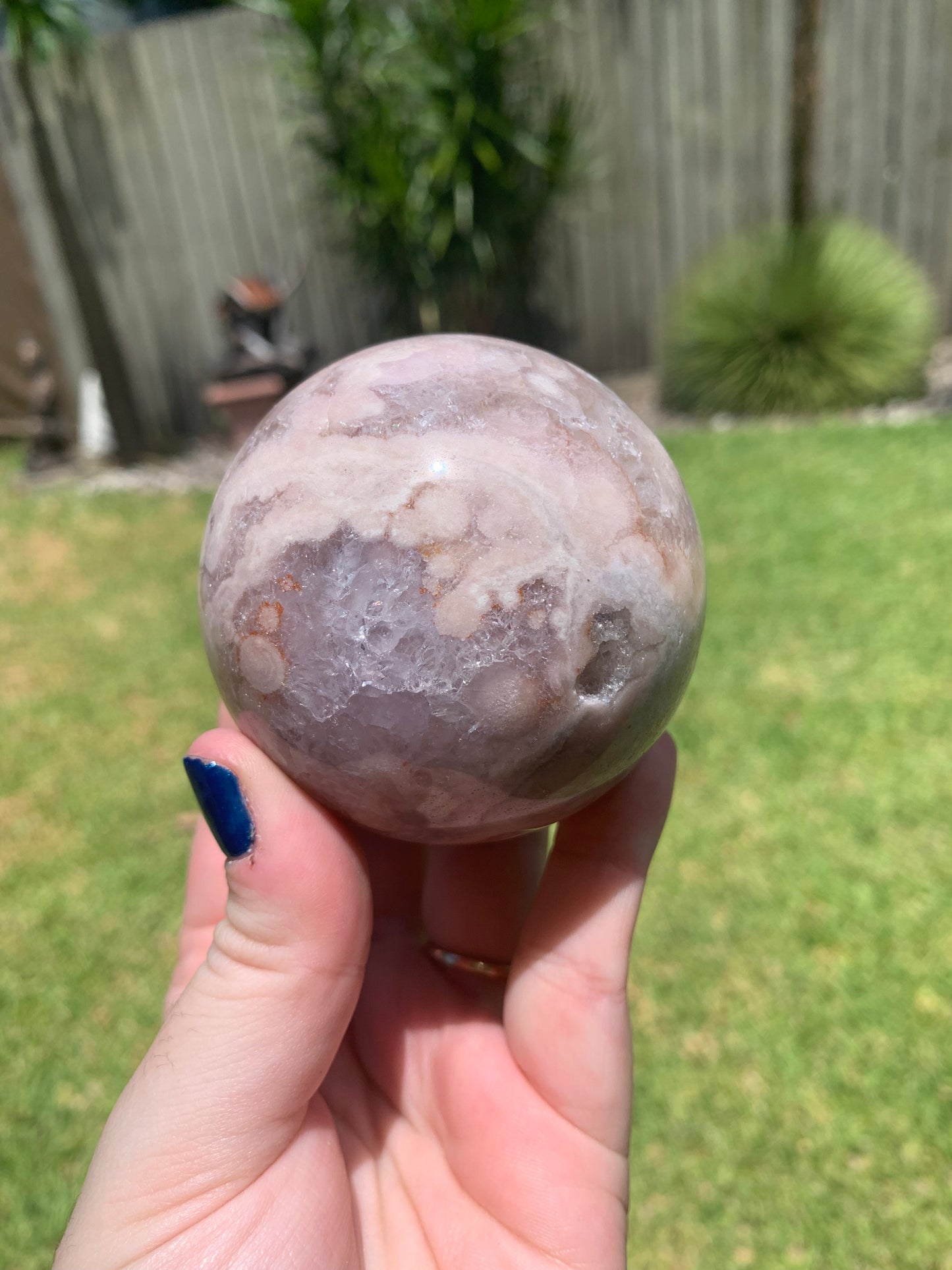 Pink Amethyst Flower Agate Sphere