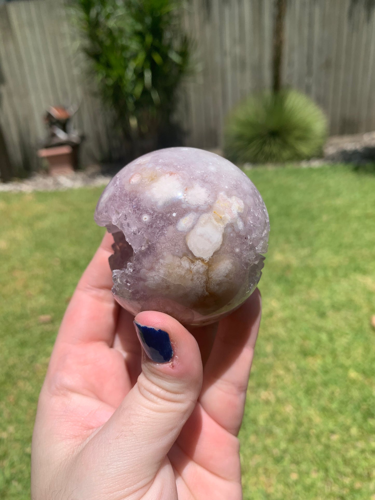 Pink Amethyst Flower Agate Sphere