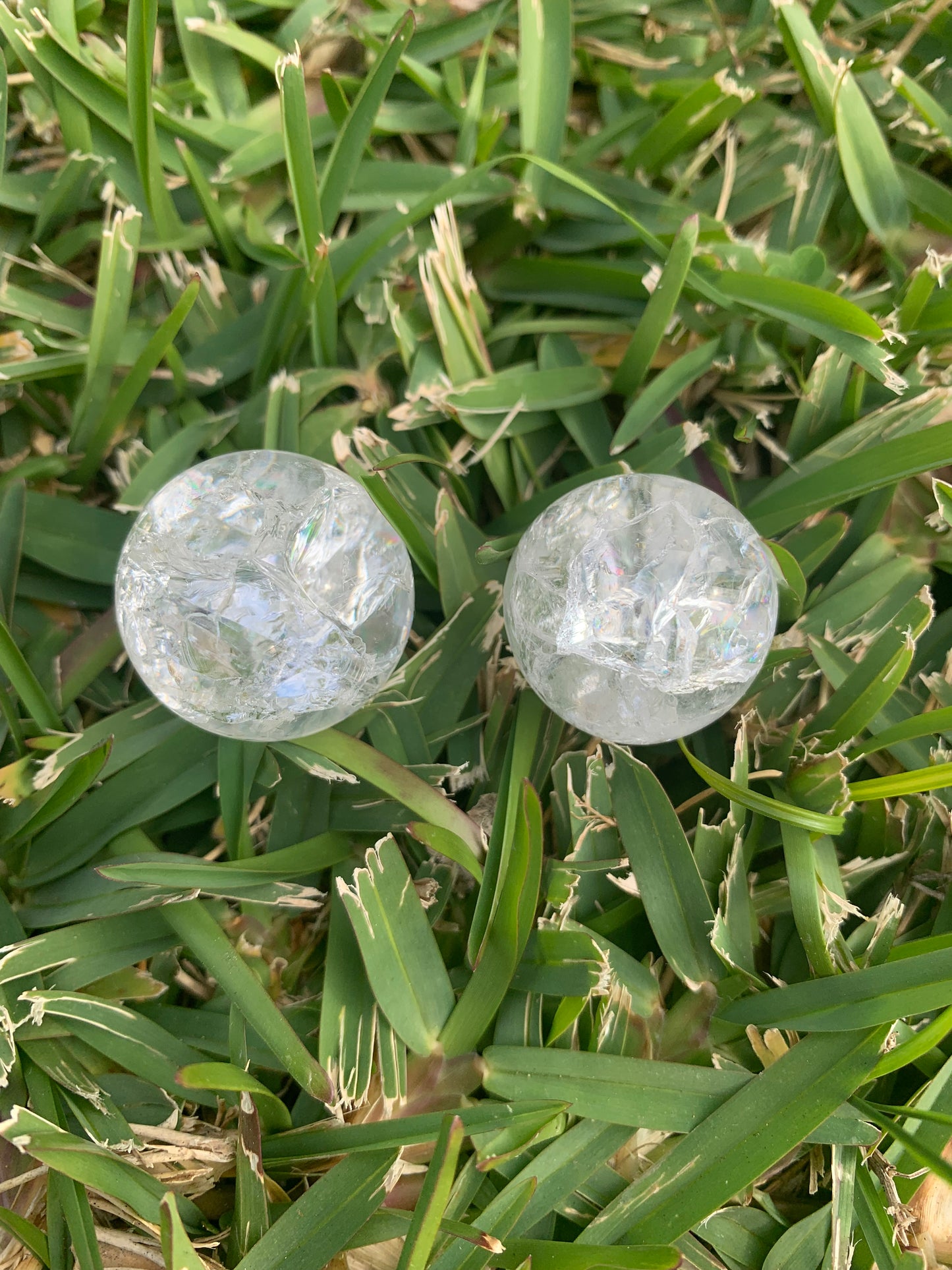 Crackle Quartz Sphere