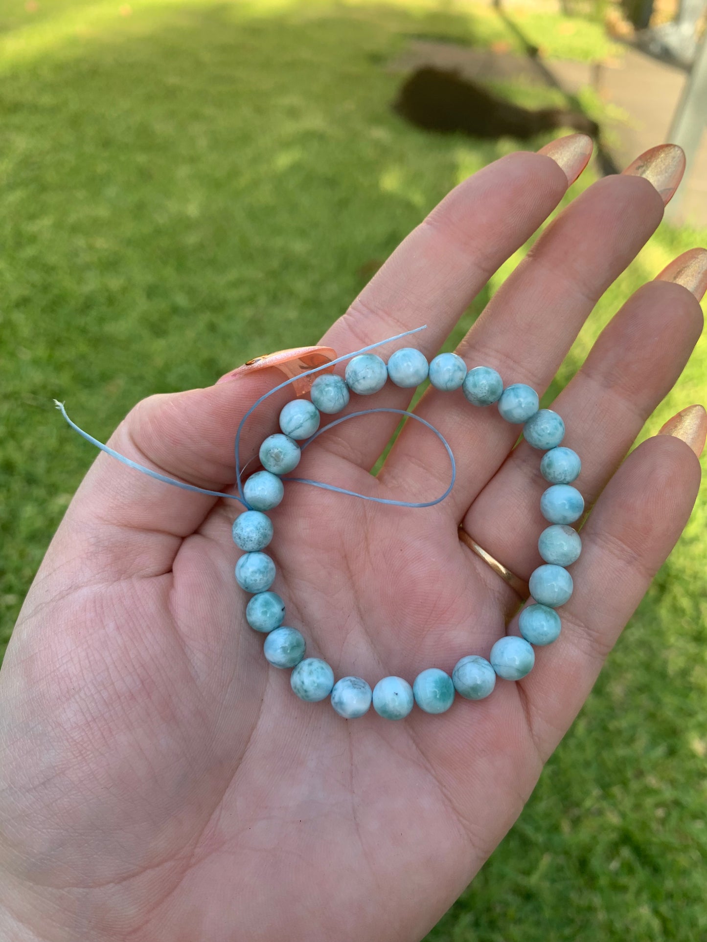 Larimar Bead Bracelet