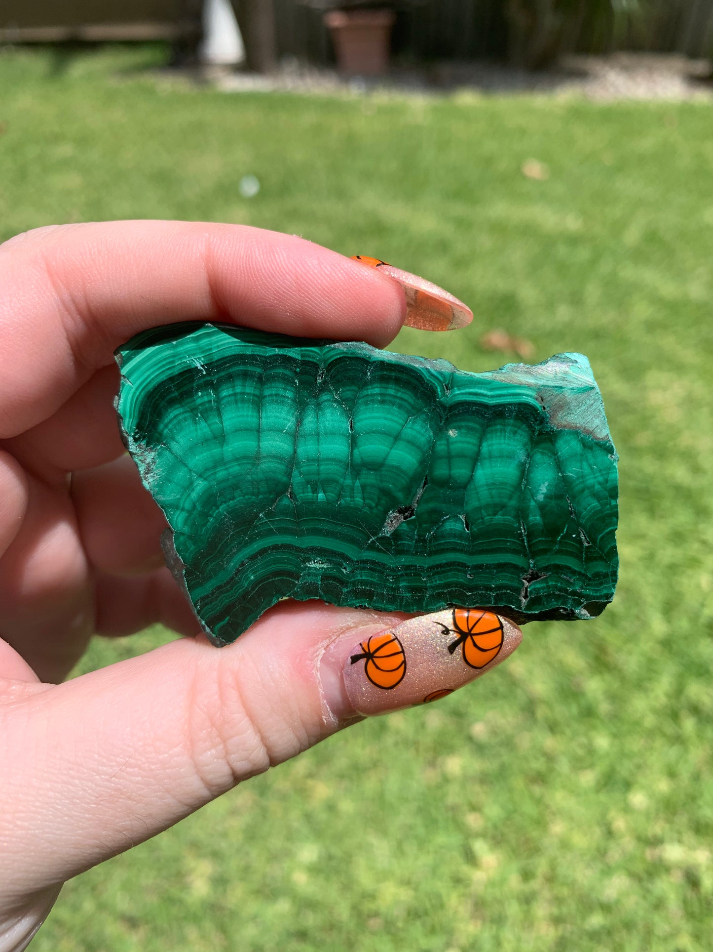 Malachite slab