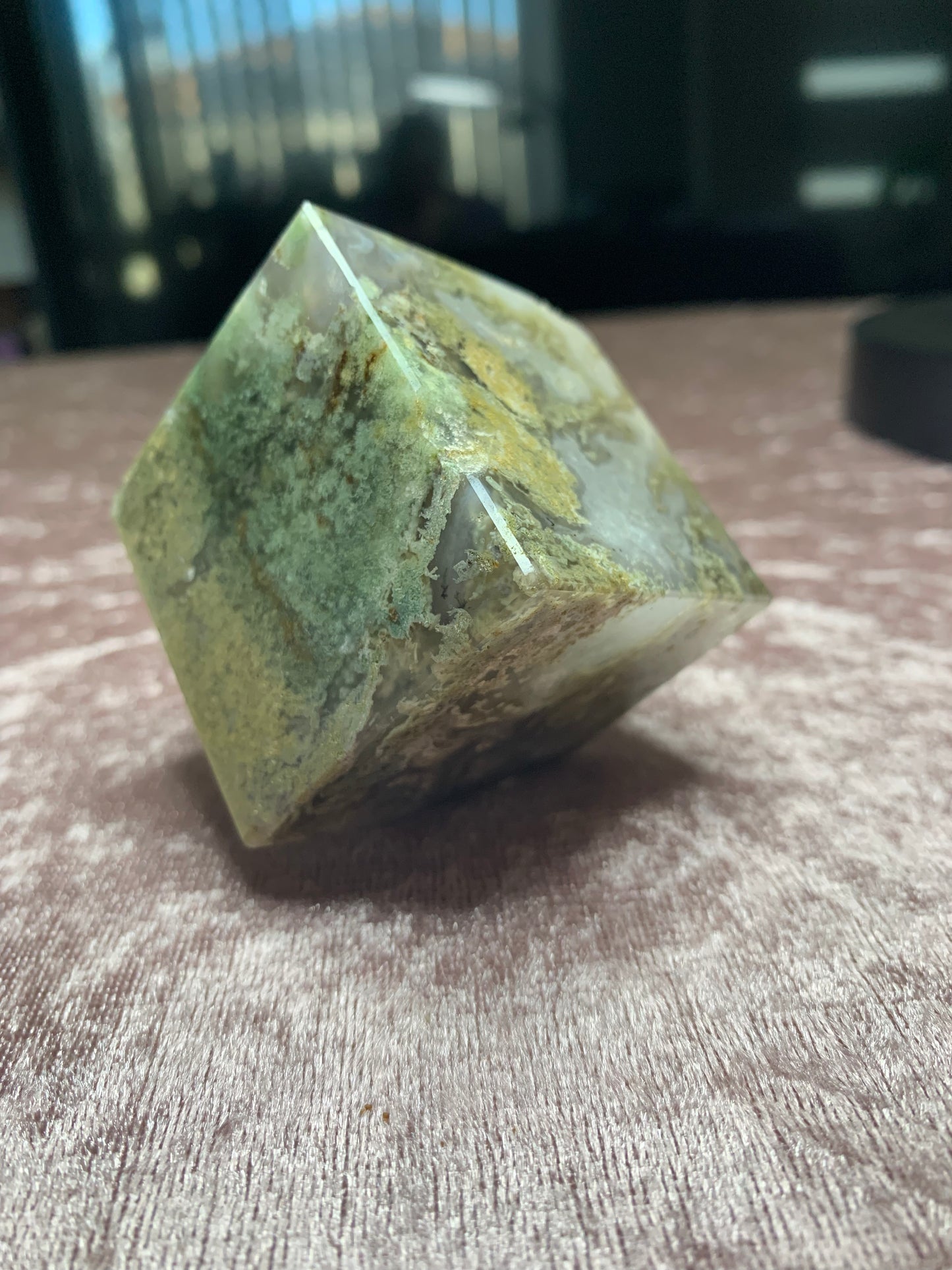 Moss Agate Cube