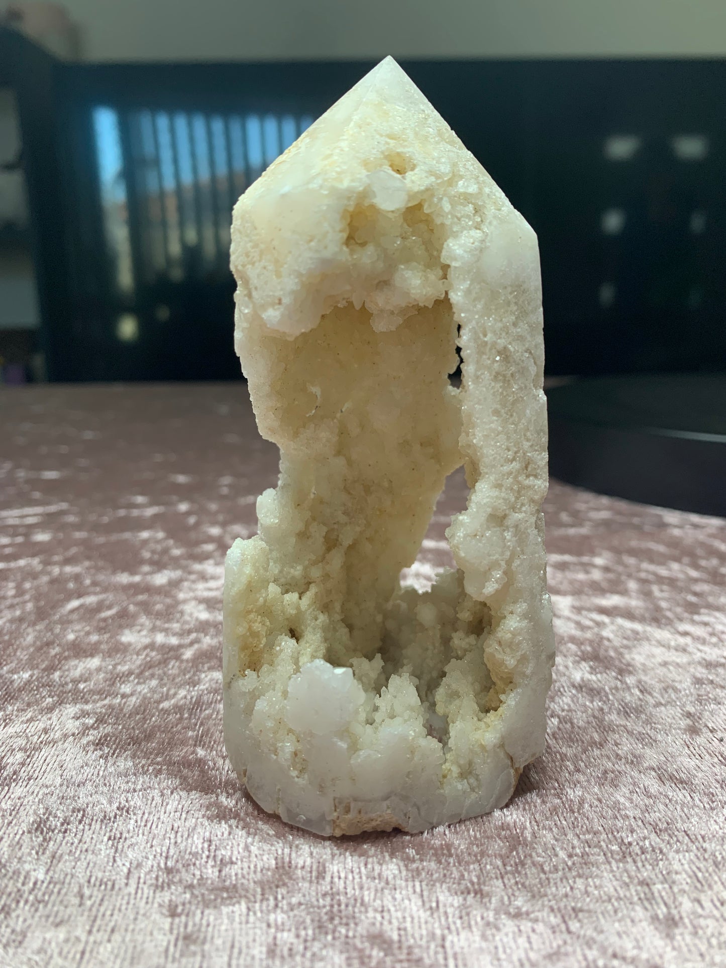 Druzy White Agate Tower