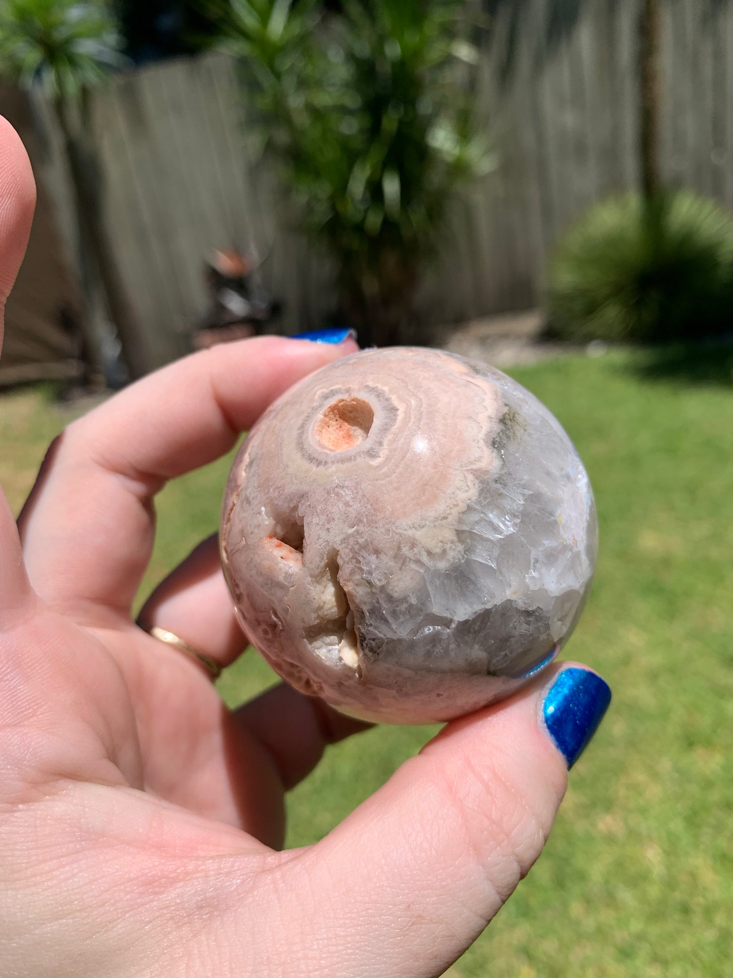 Pink Amethyst Flower Agate Sphere