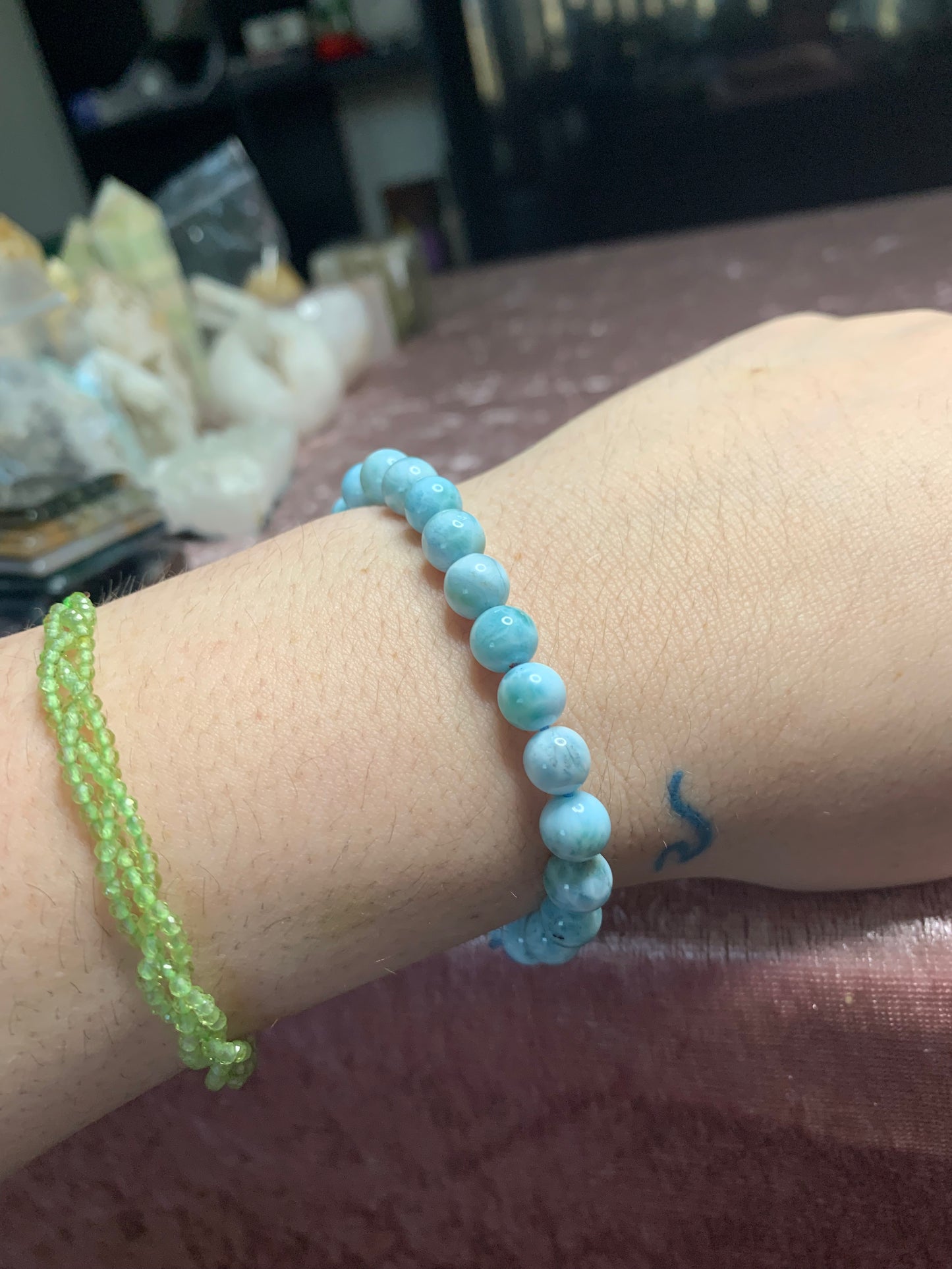 Larimar Bead Bracelet