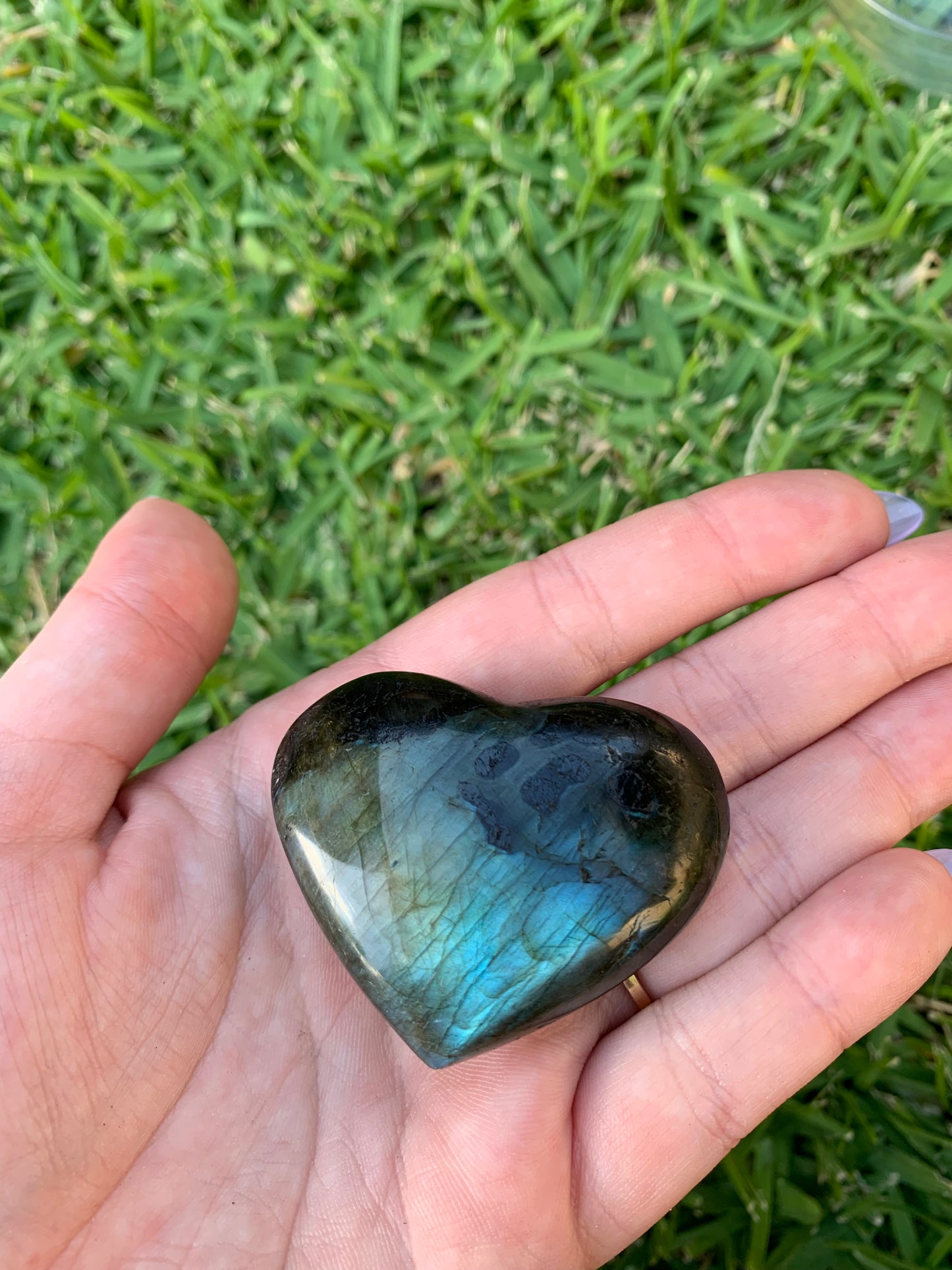 Labradorite Heart