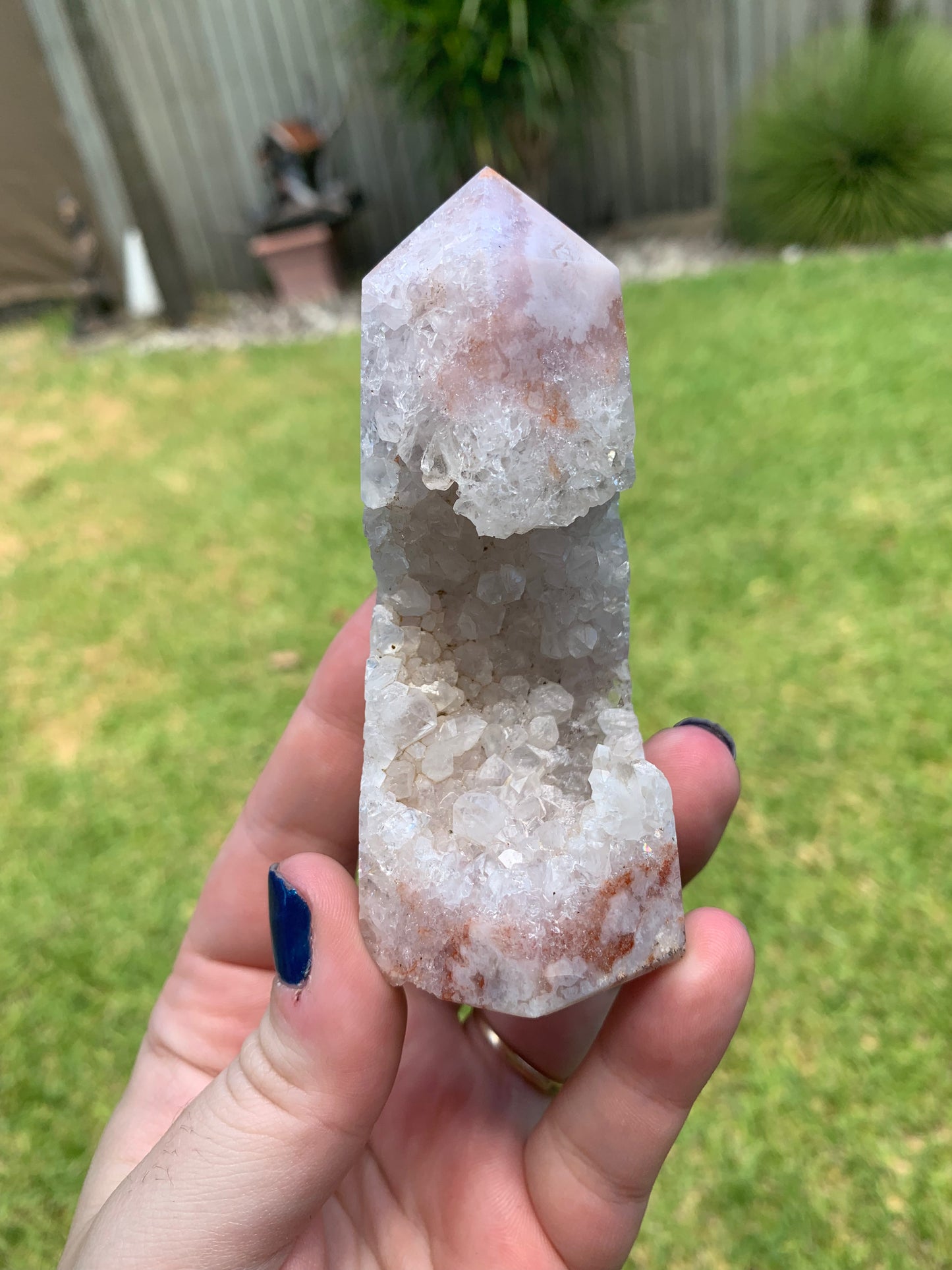 Pink Amethyst Flower Agate Tower