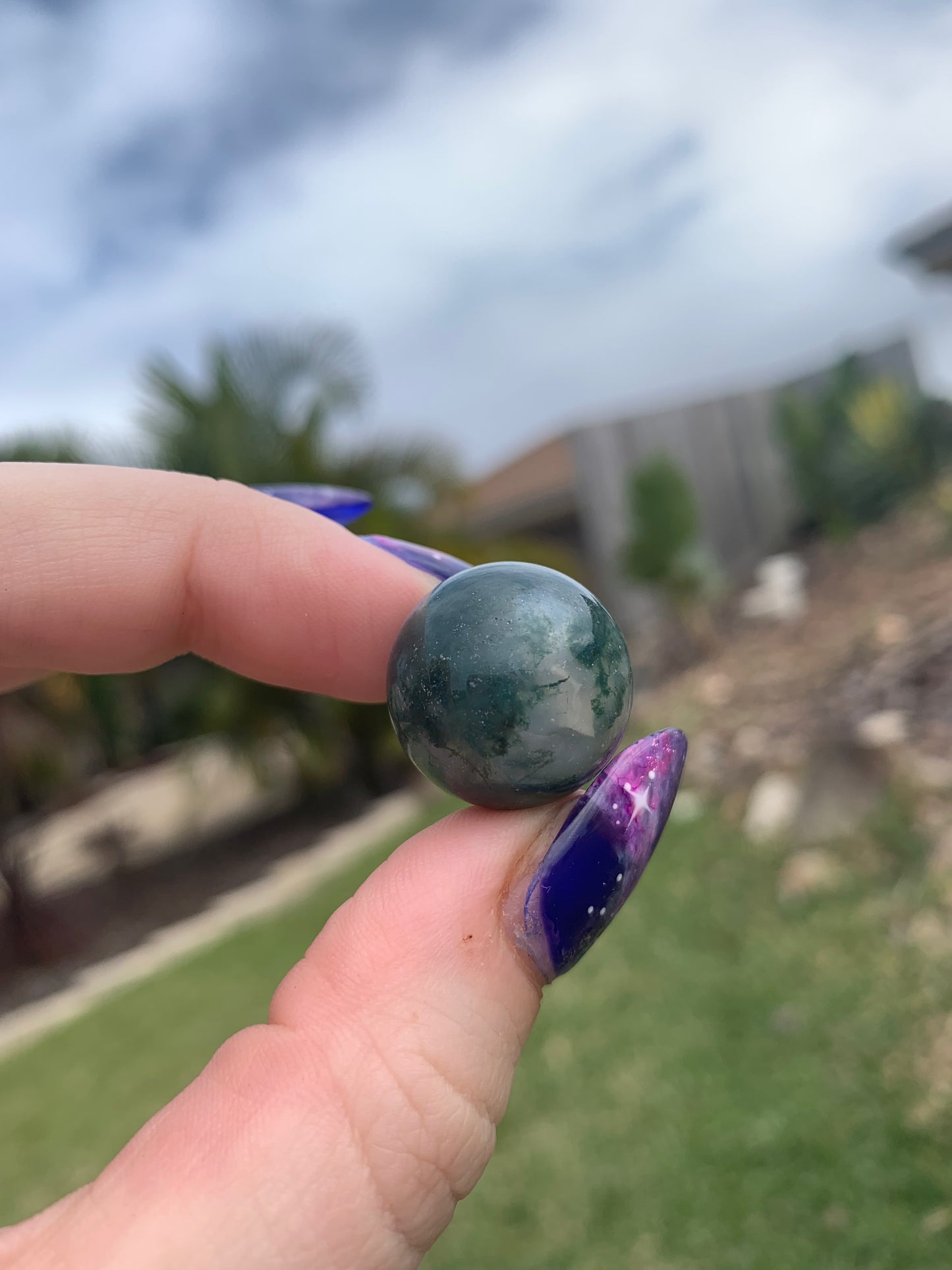 Mini Moss Agate Sphere