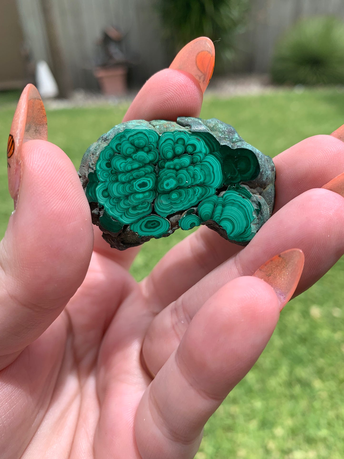 Malachite slab