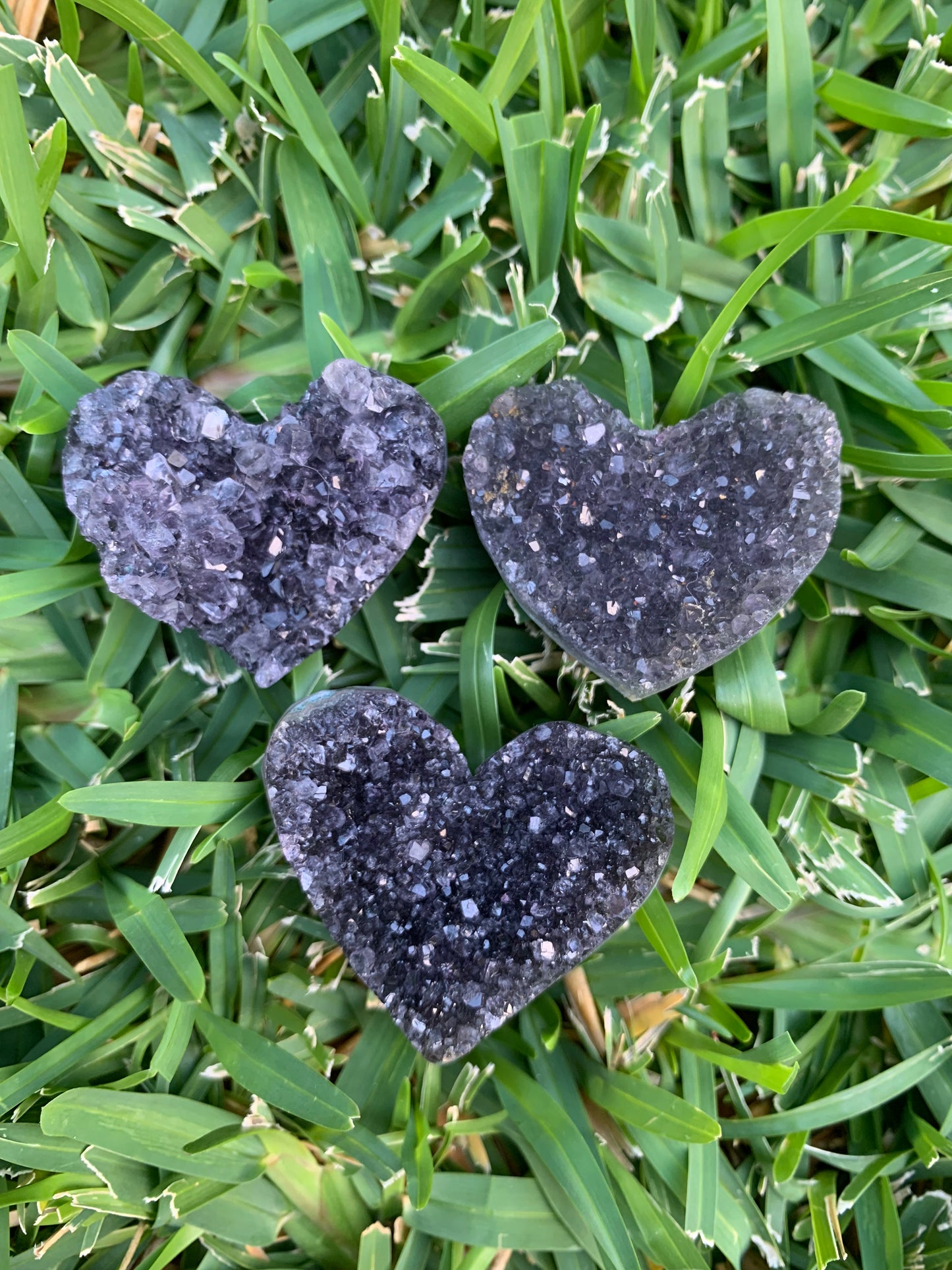 Amethyst Cluster Hearts