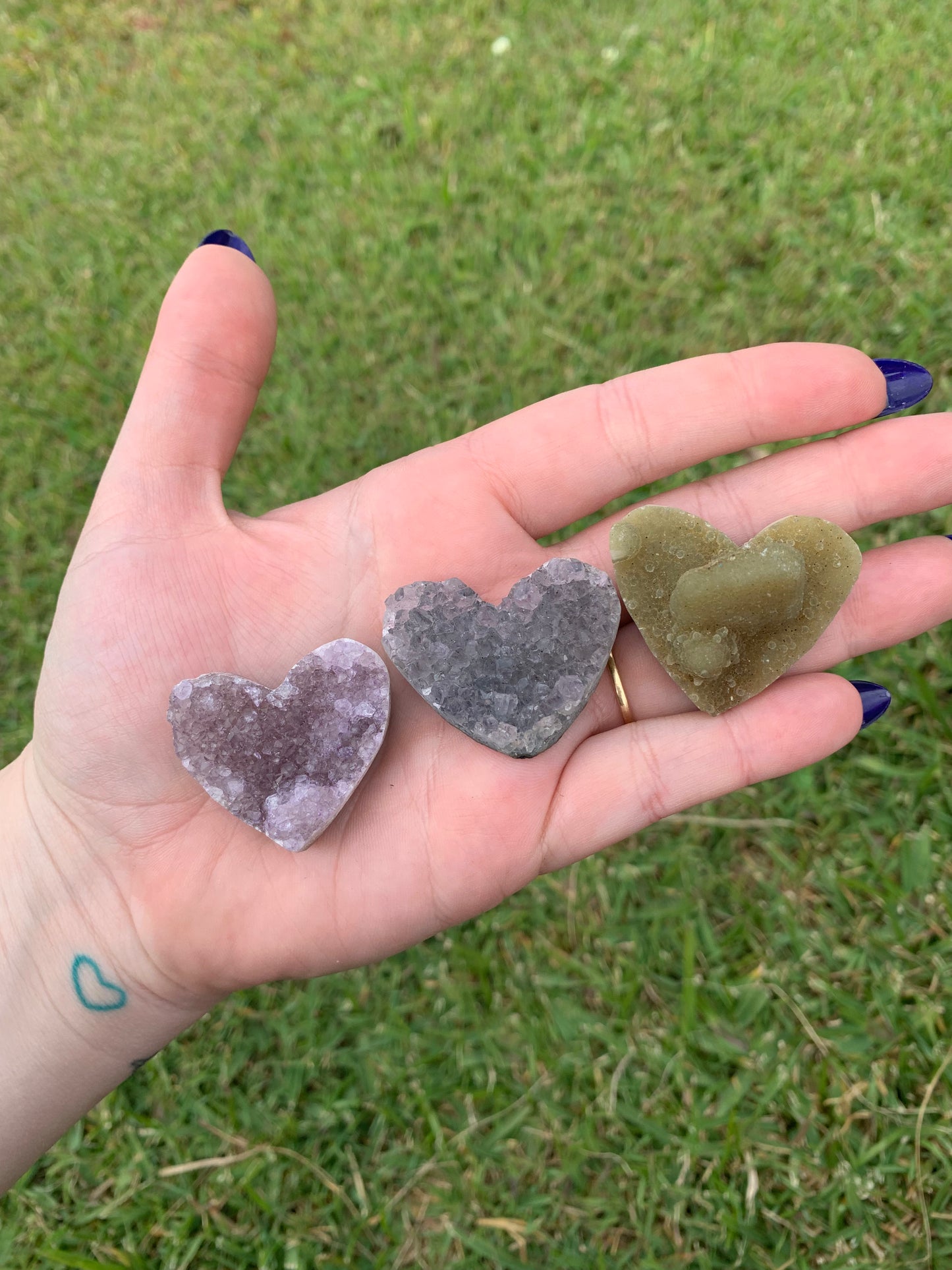 Amethyst Cluster Hearts