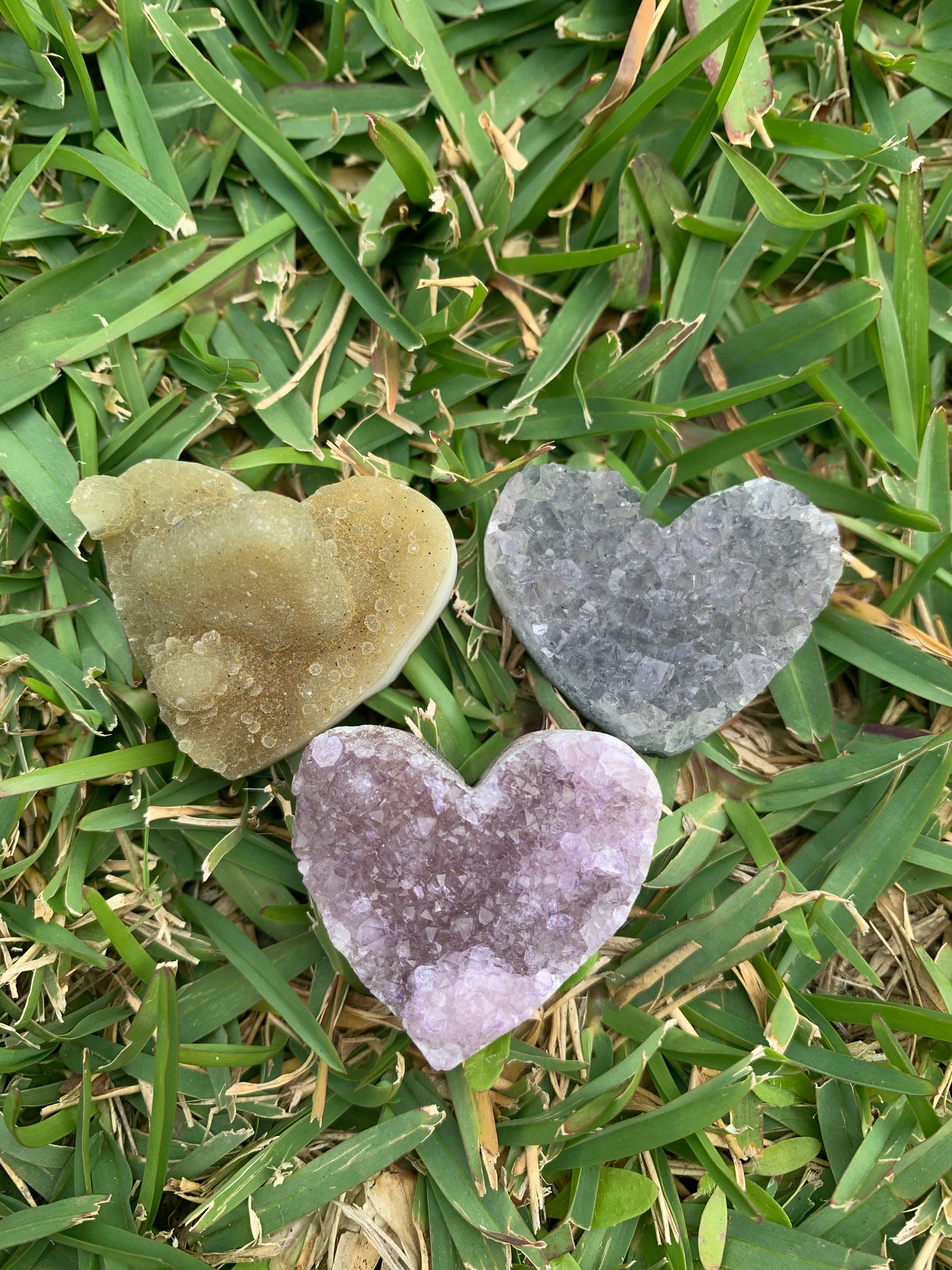 Amethyst Cluster Hearts